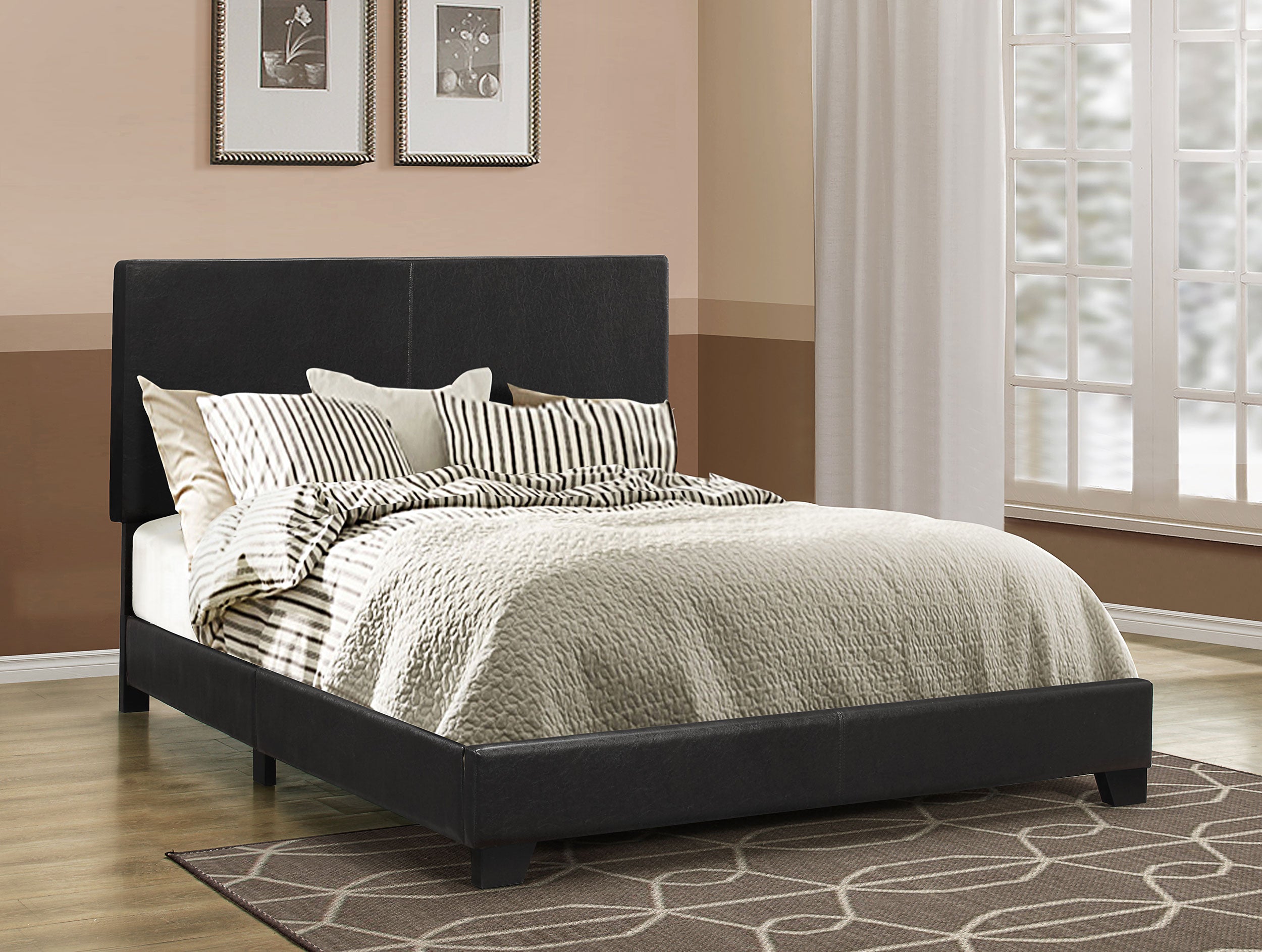 Dorian Fabric Upholstered Panel Bed Cream