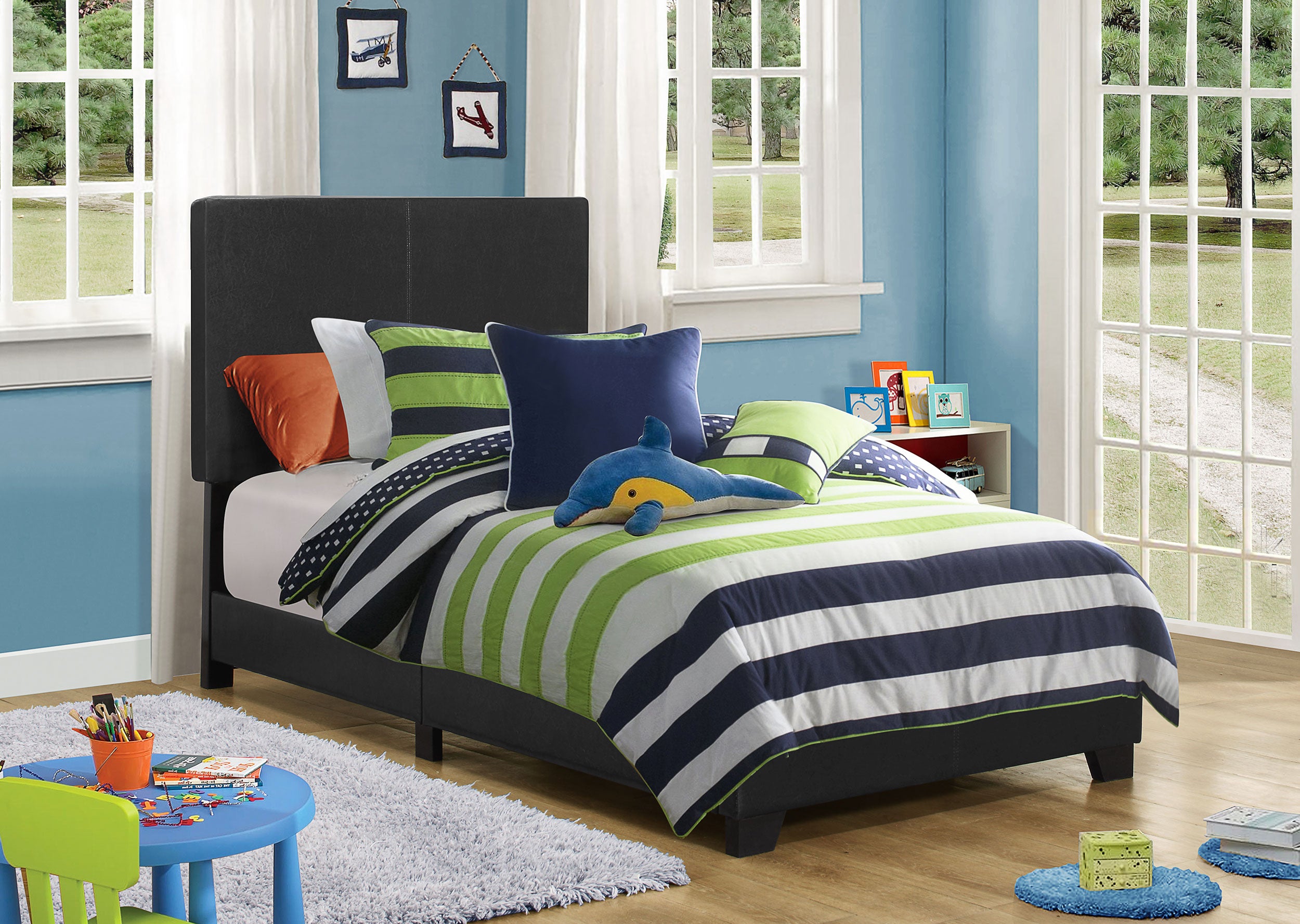 Dorian Fabric Upholstered Panel Bed Cream
