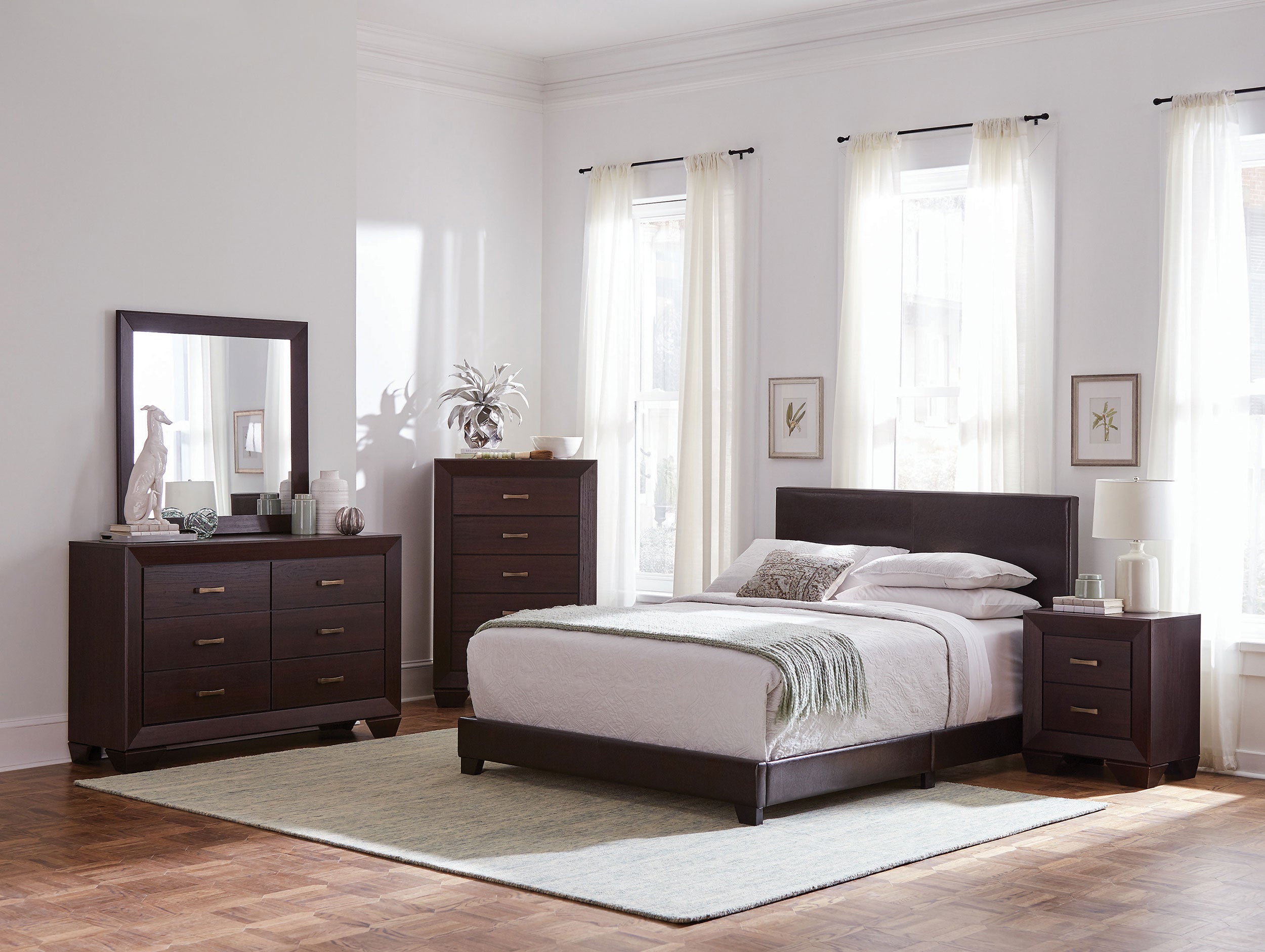 Dorian  California King Bedroom Set Dark Cocoa