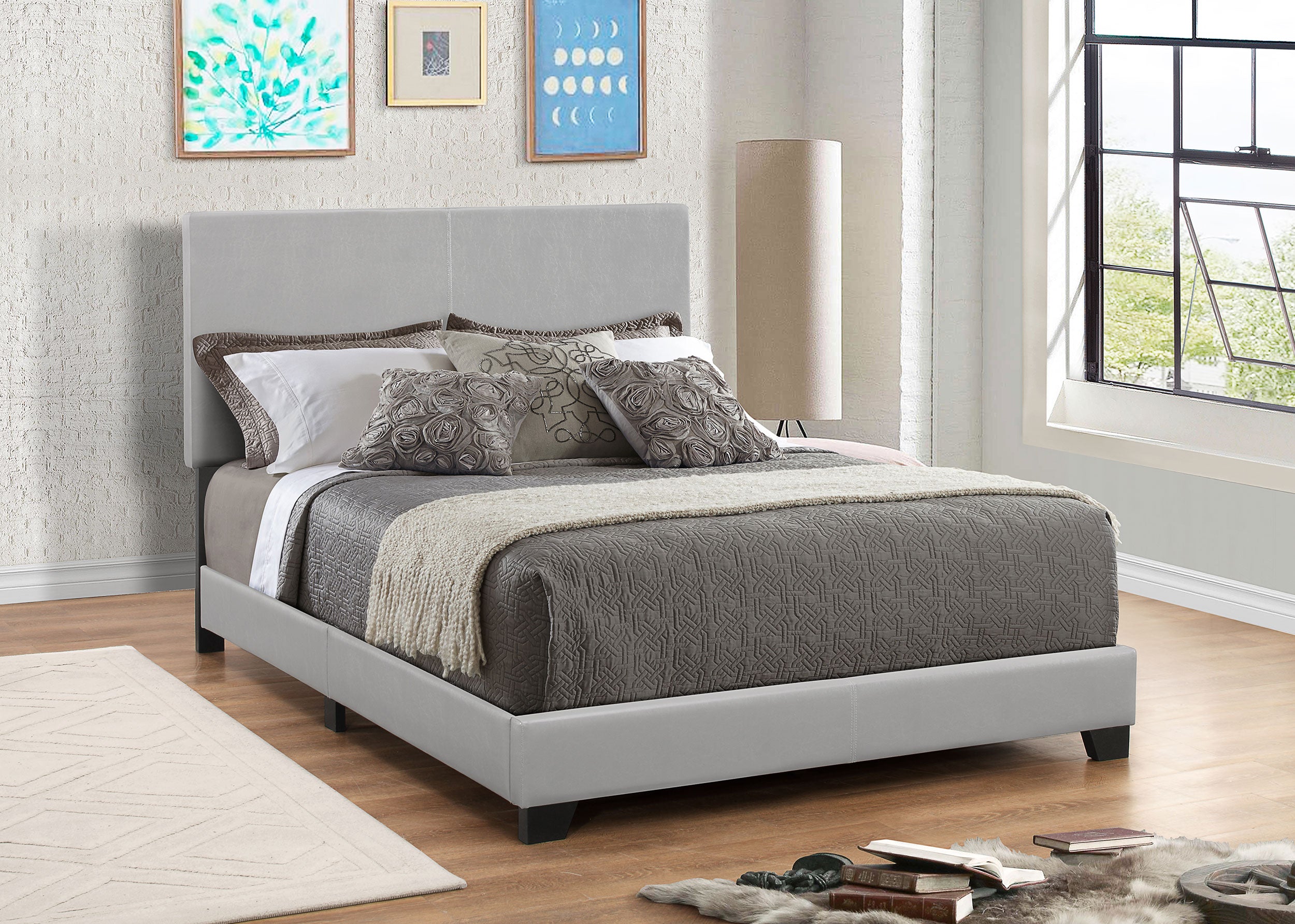 Dorian Fabric Upholstered Panel Bed Cream