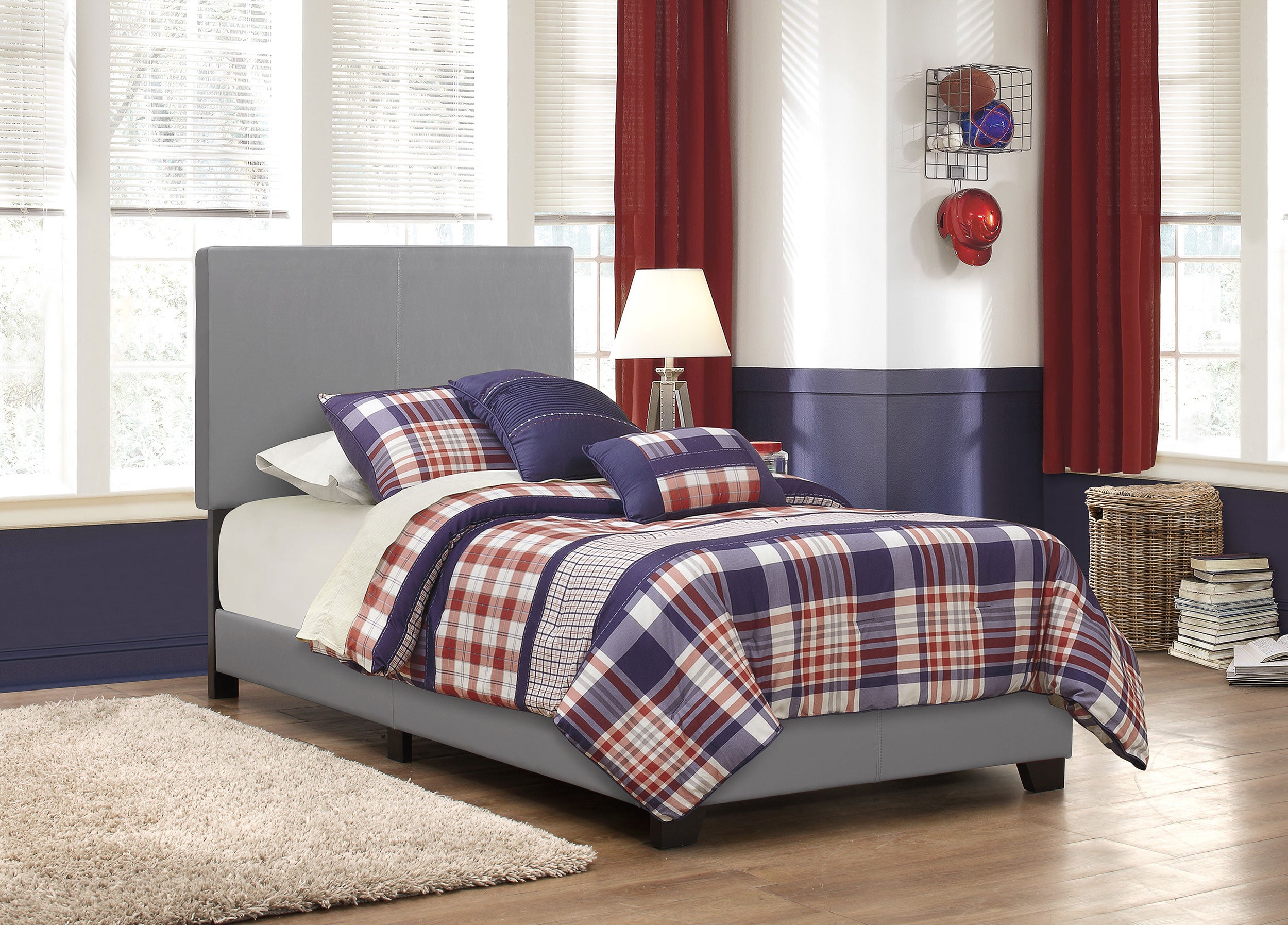Dorian Fabric Upholstered Panel Bed Cream