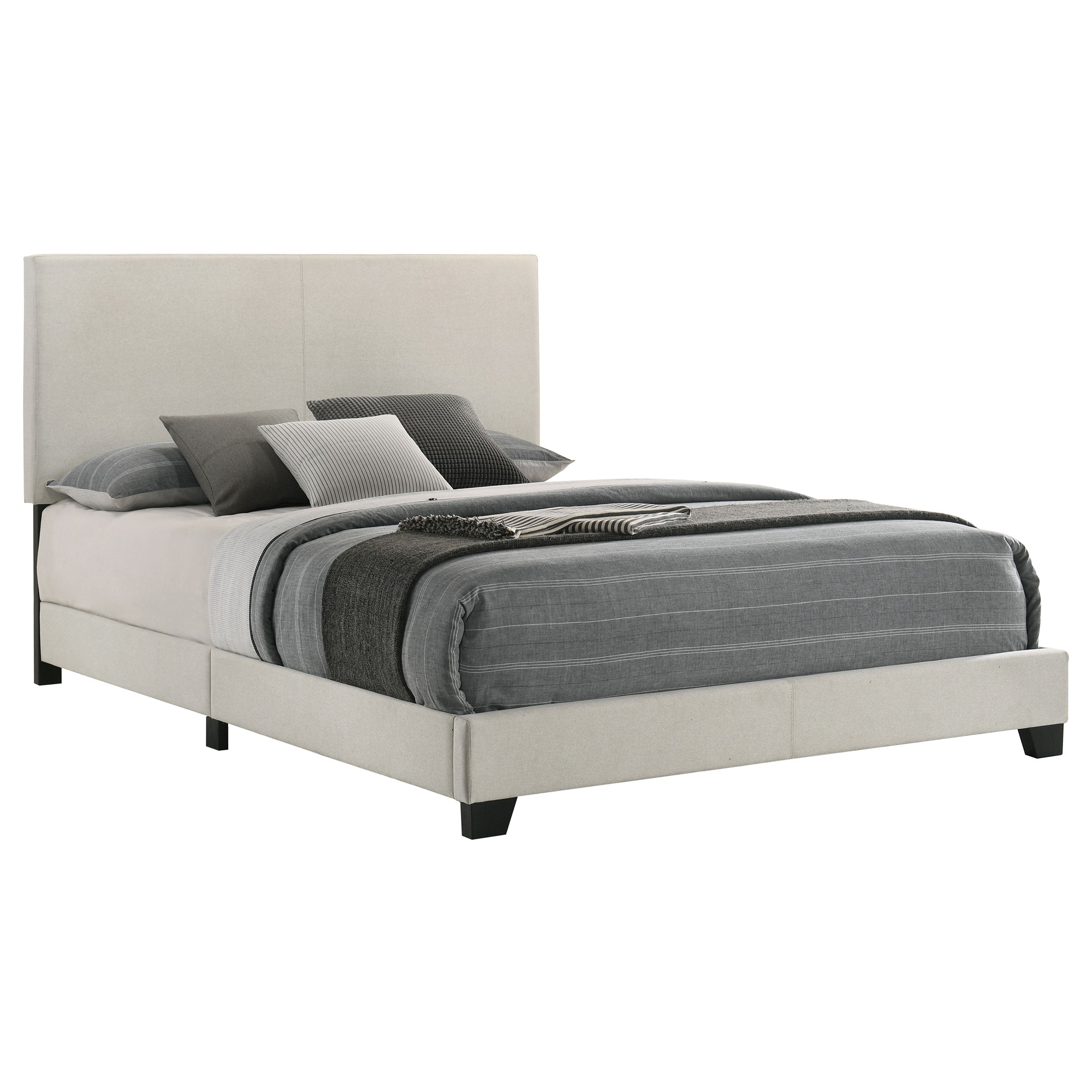 Dorian Fabric Upholstered Panel Bed Cream