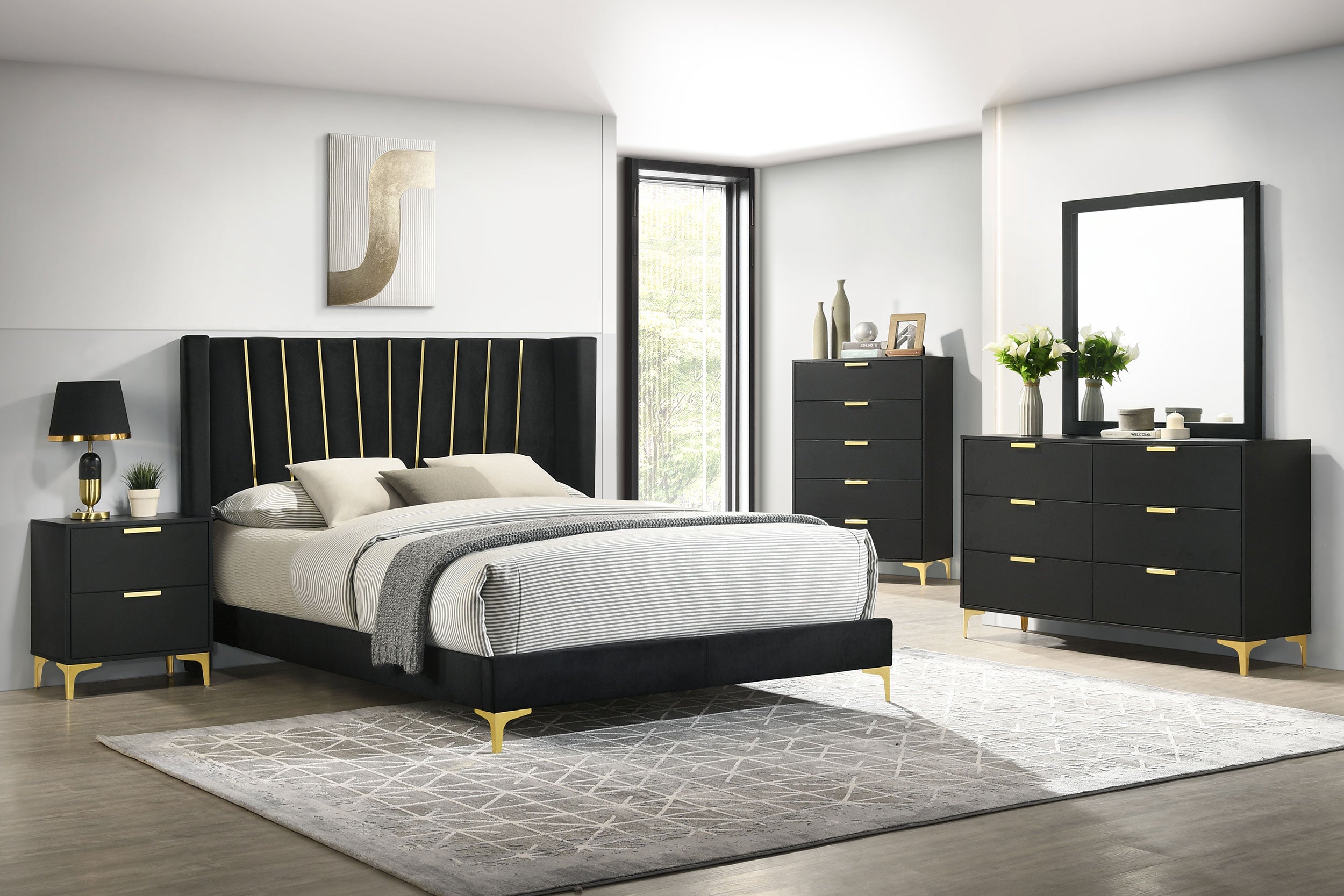 Kendall  California King Bedroom Set Black
