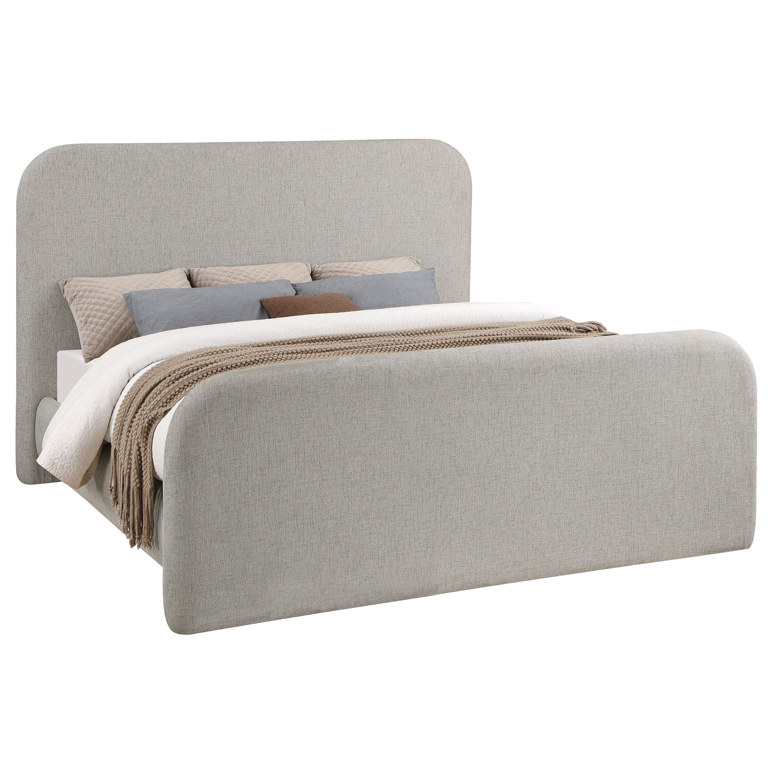 Wren Upholstered Panel Bed Grey