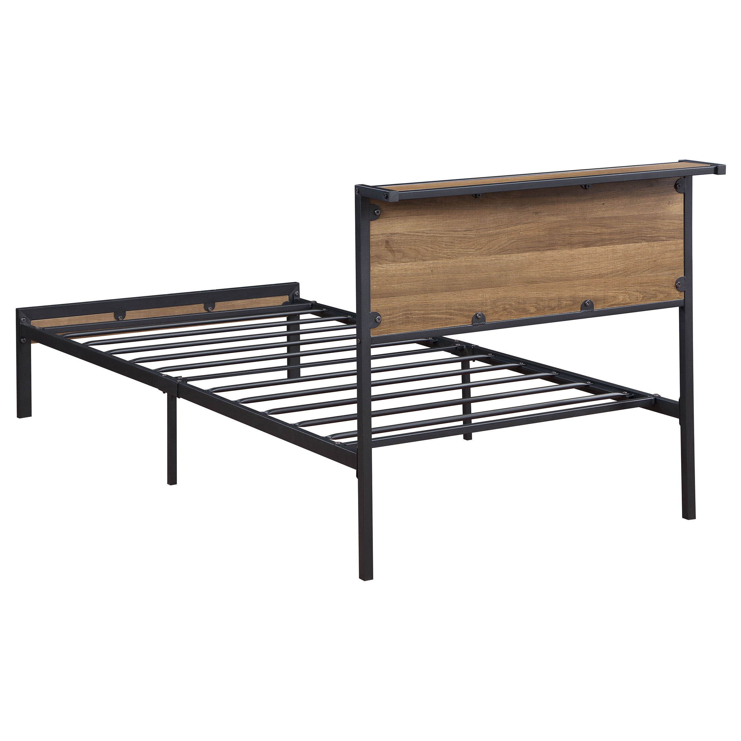 Ricky Metal Panel Bed Light Oak