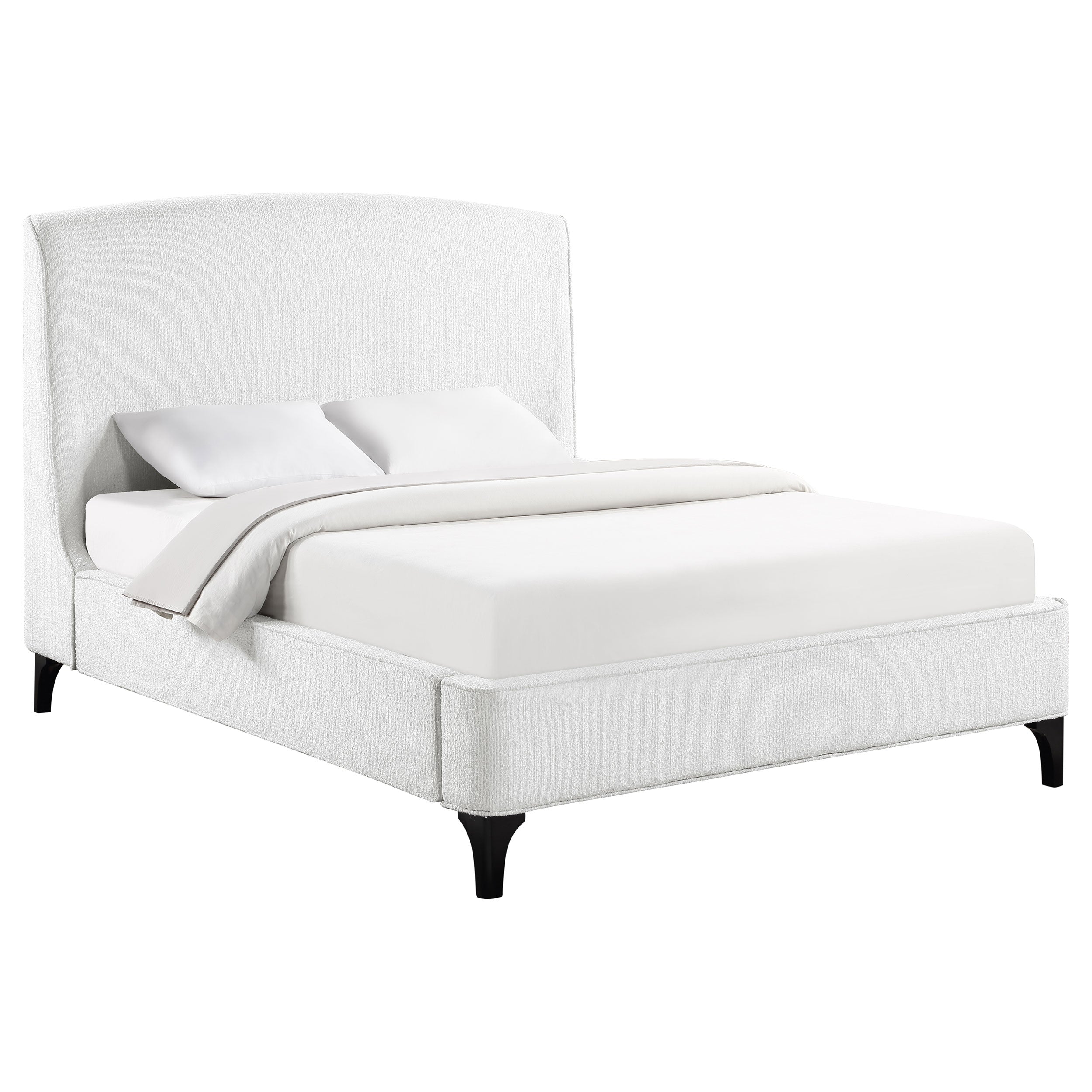 Mosby Upholstered Wingback Bed Grey