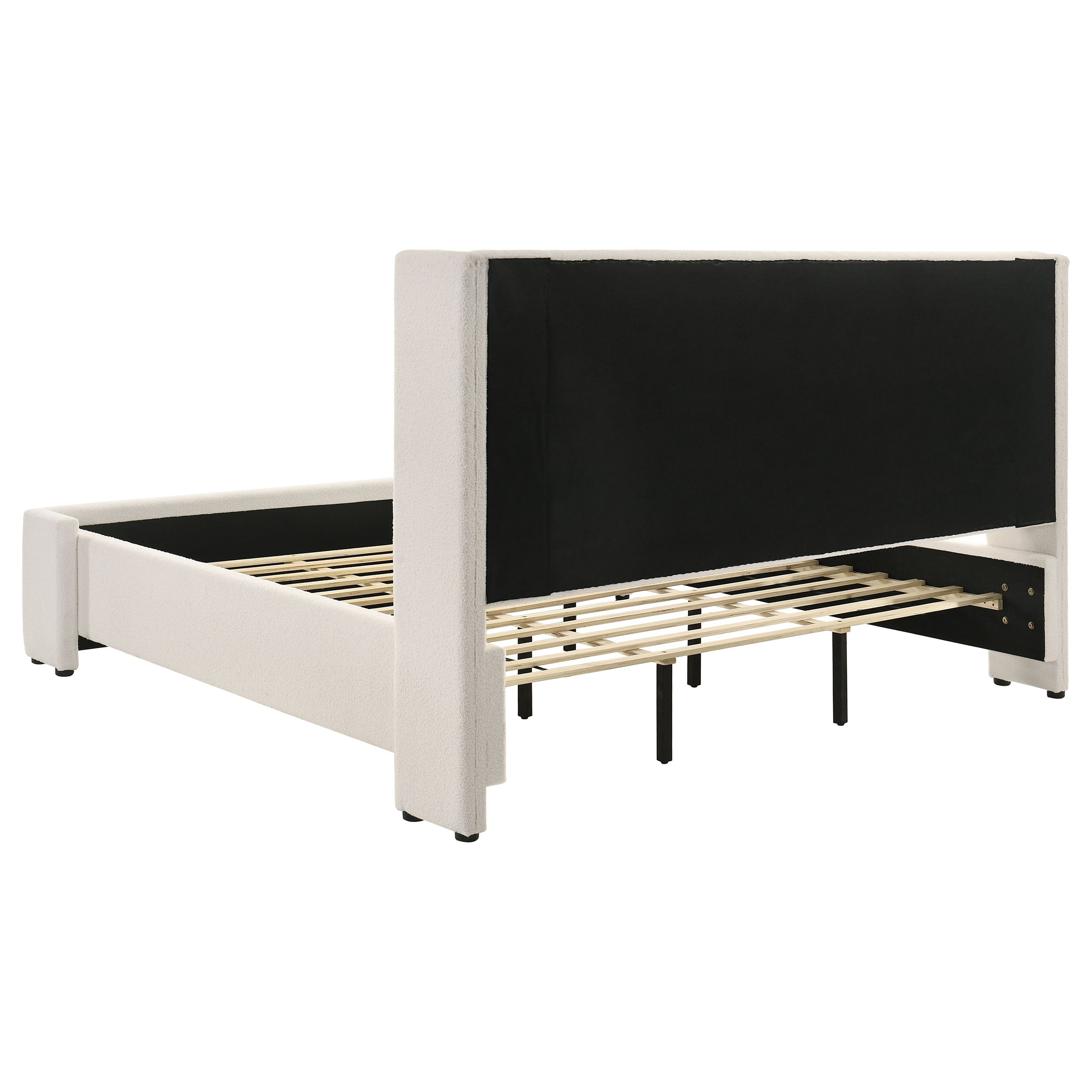 Alamosa Boucle Upholstered Platform Bed White