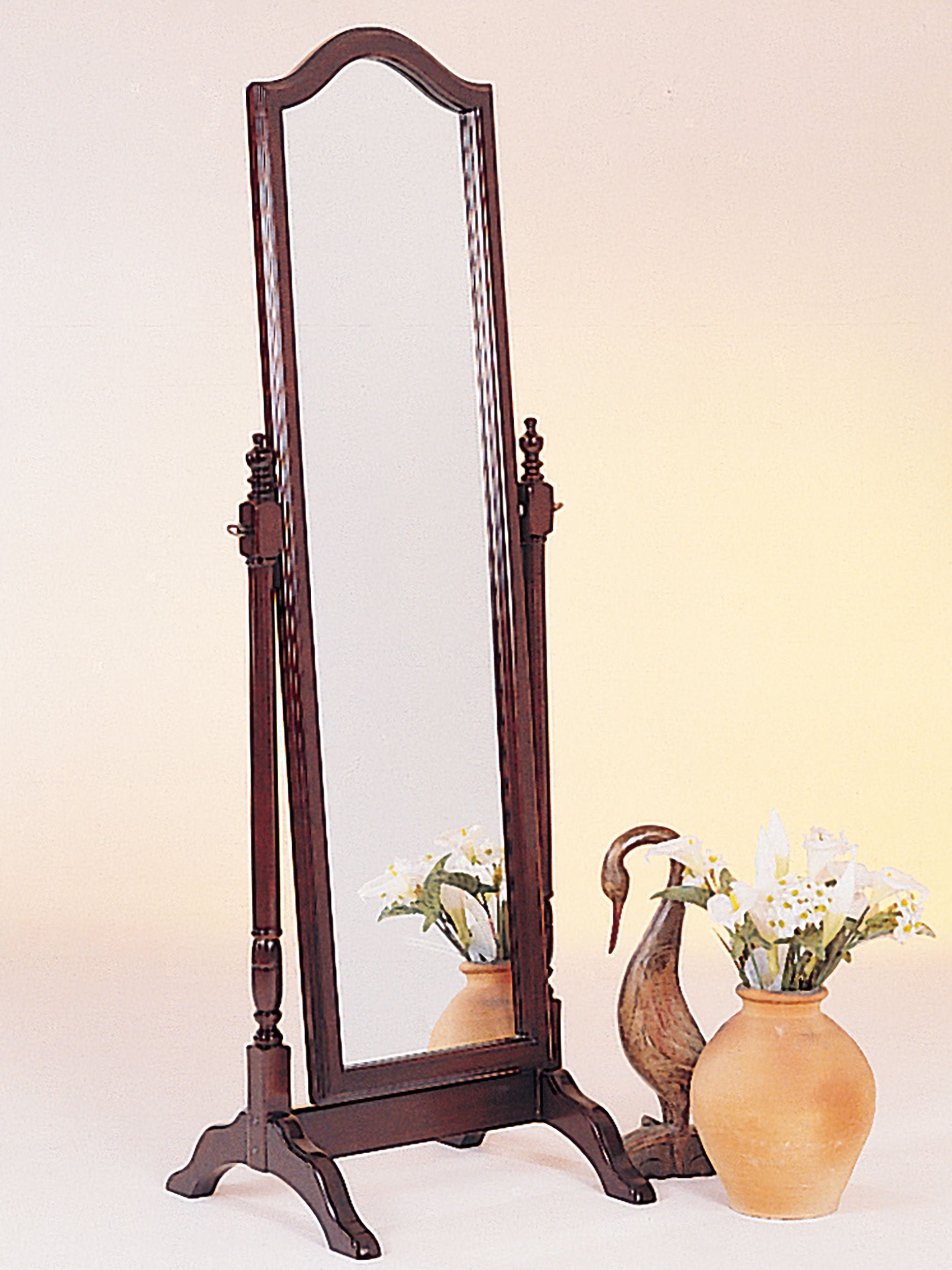 Cabot Wood Adjustable Length Cheval Mirror Black