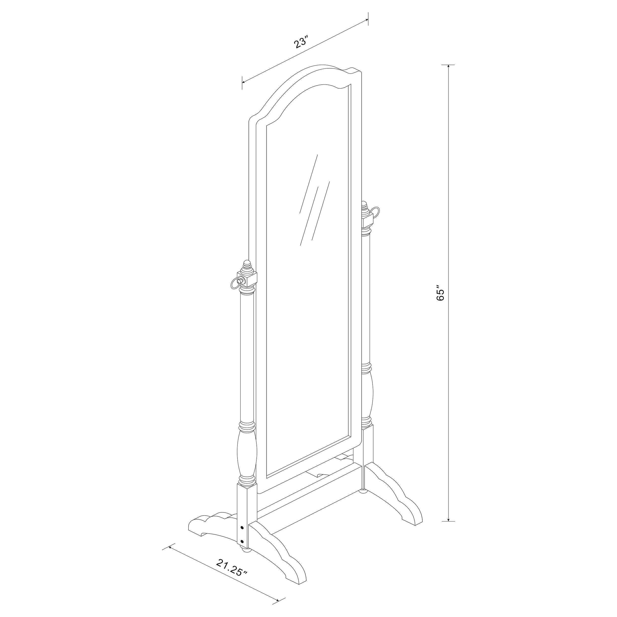 Cabot Wood Adjustable Length Cheval Mirror Black