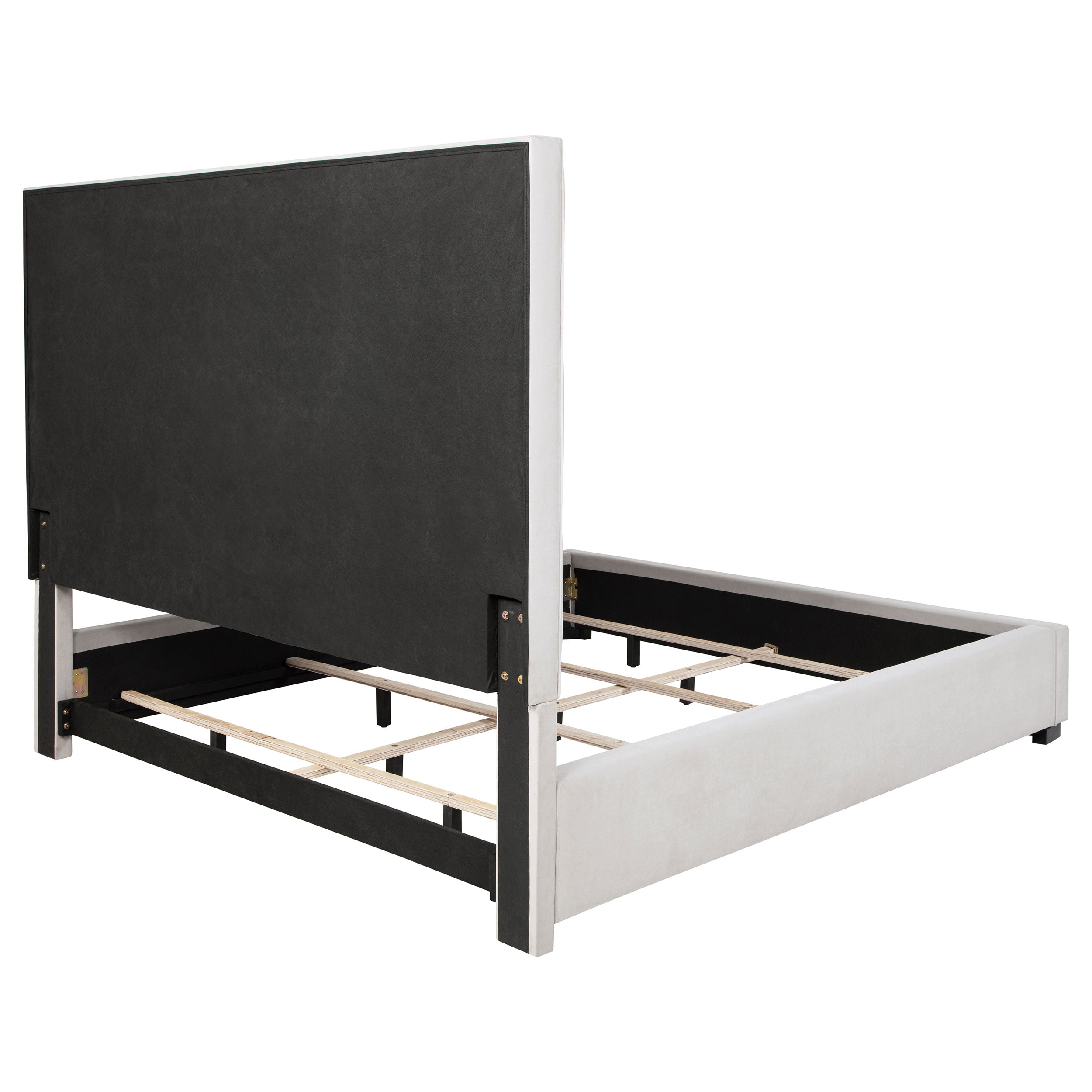 Panes Upholstered Panel Bed Beige