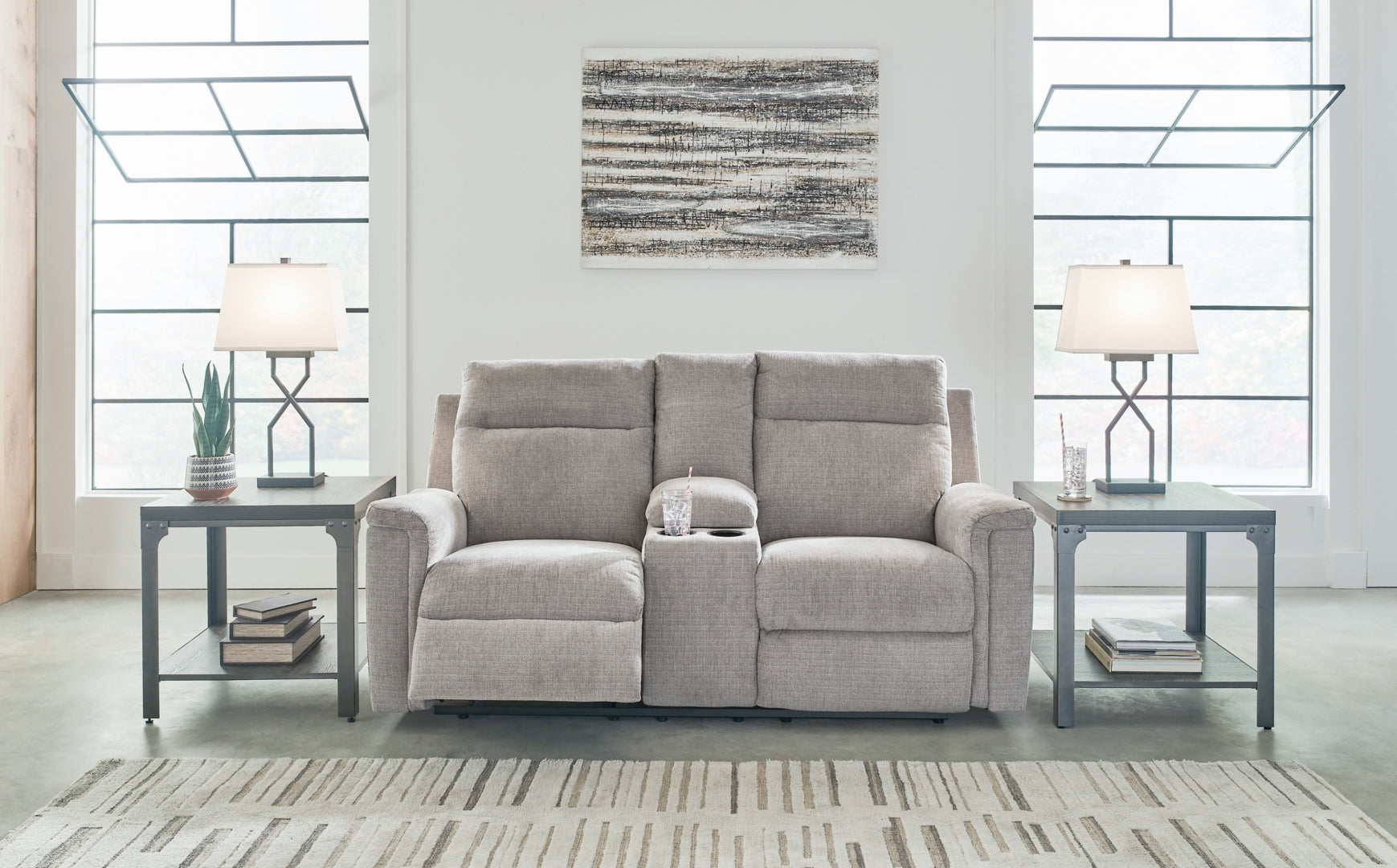Barnsana Power Reclining Loveseat w/Console