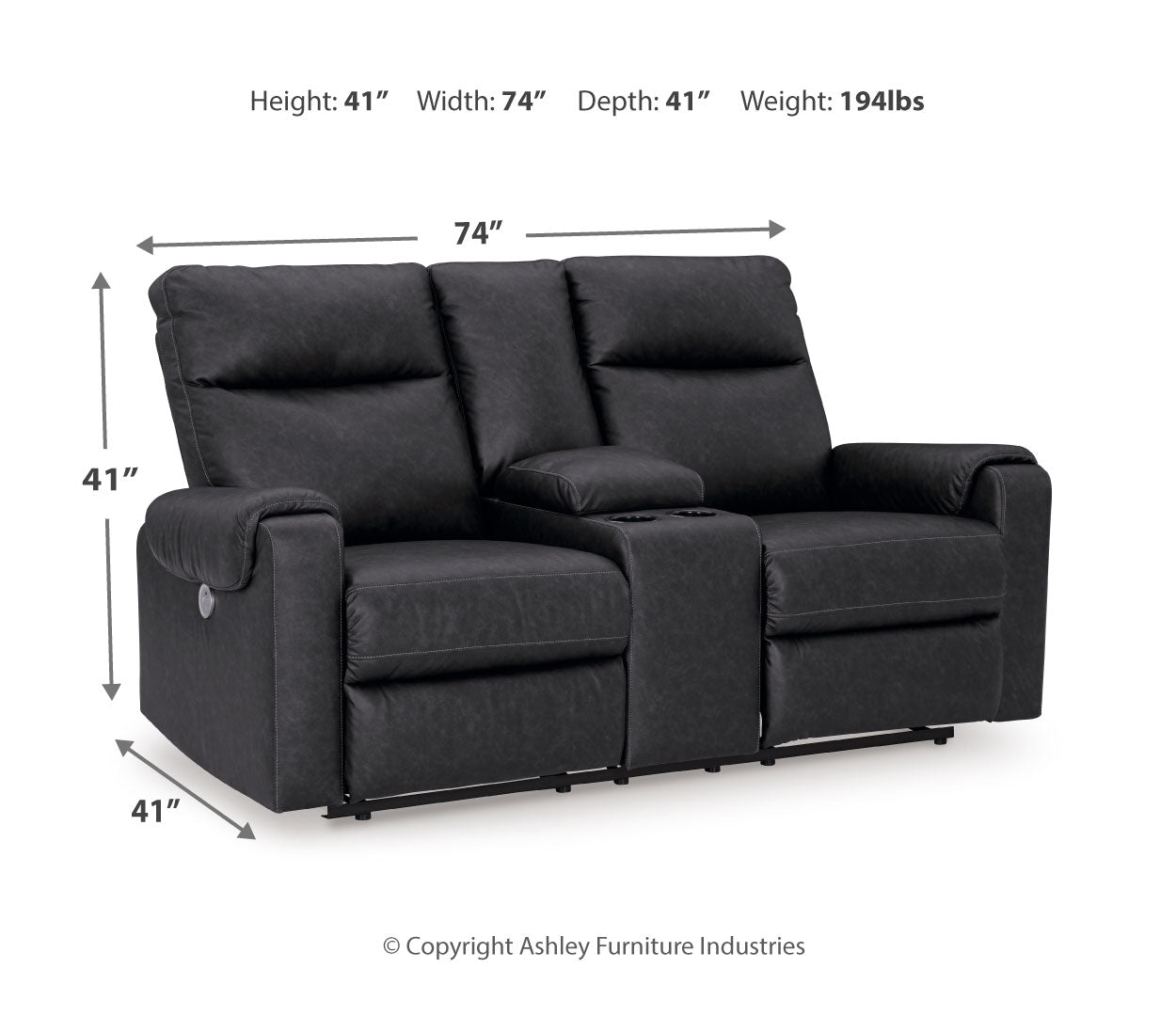 Axtellton Power Reclining Loveseat w/Console