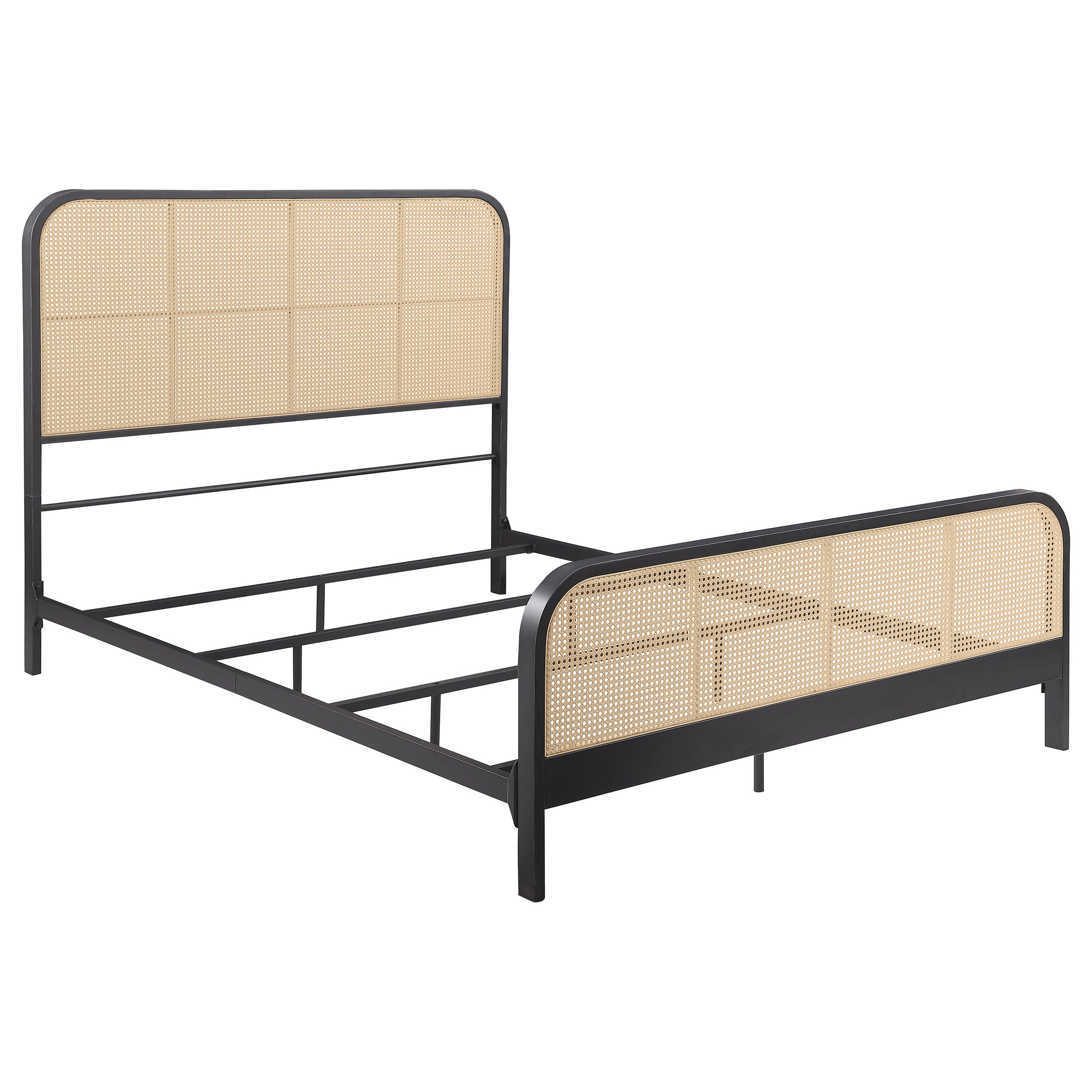 Lanewood Open Cane Webbing Metal Bed Black