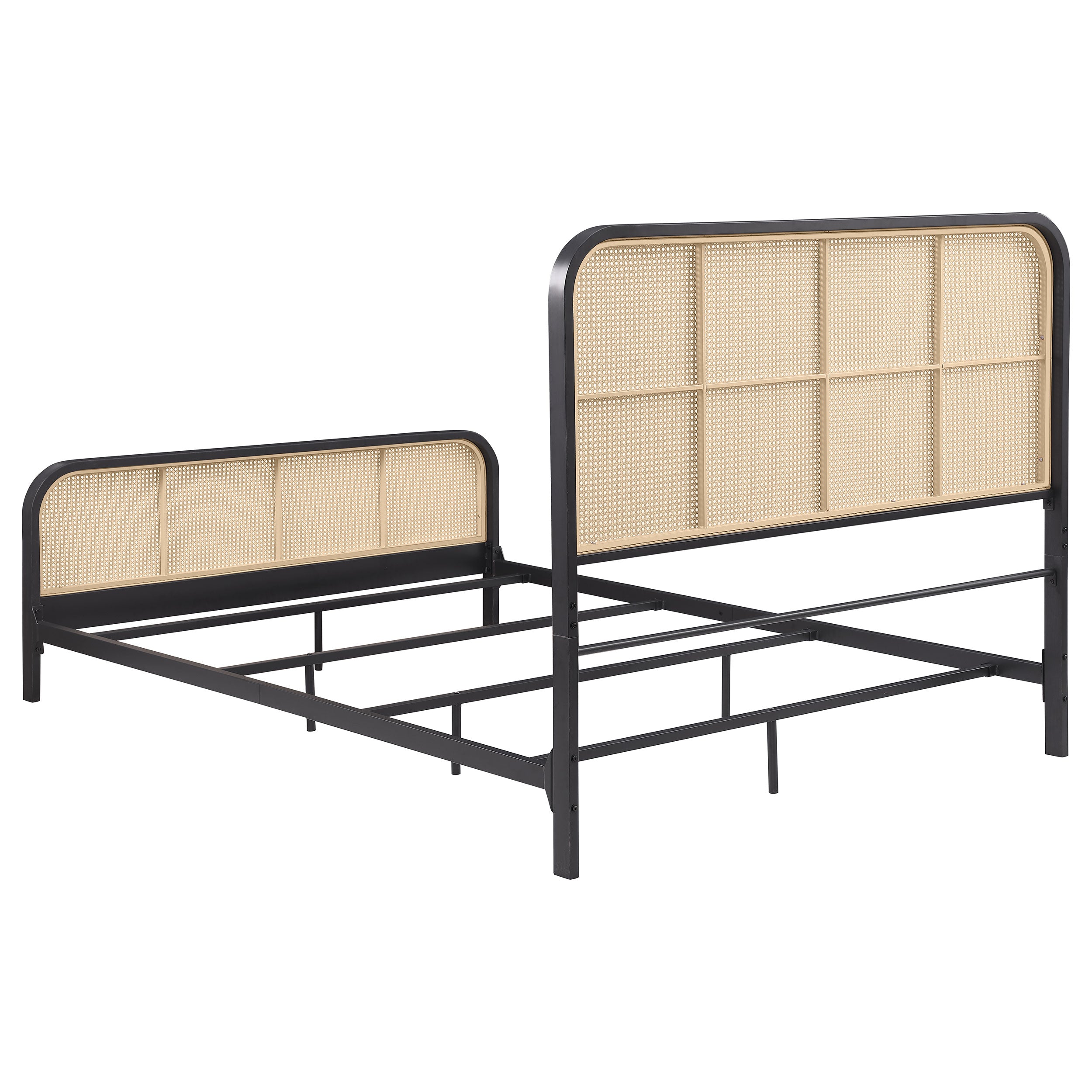 Lanewood Open Cane Webbing Metal Bed Black