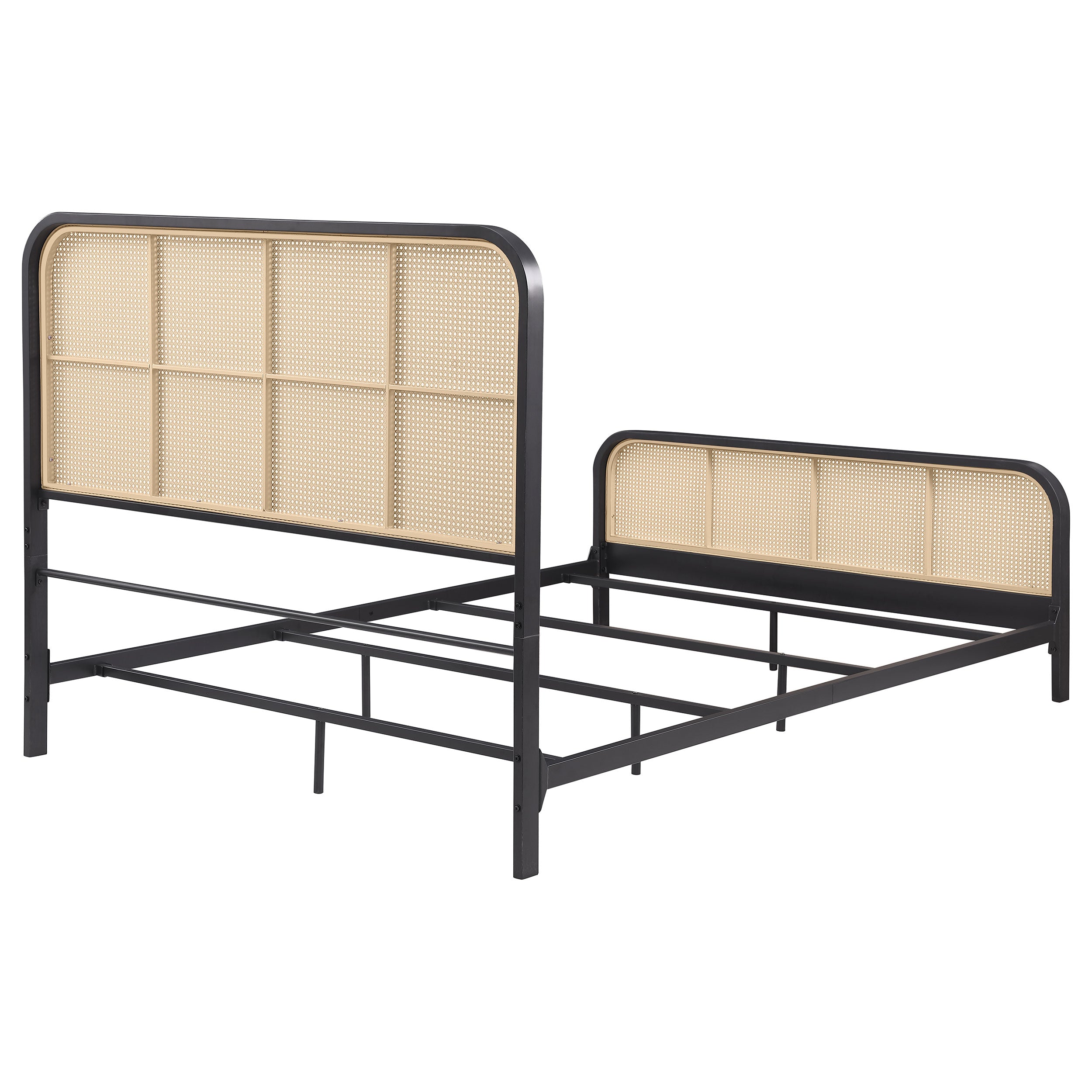 Lanewood Open Cane Webbing Metal Bed Black