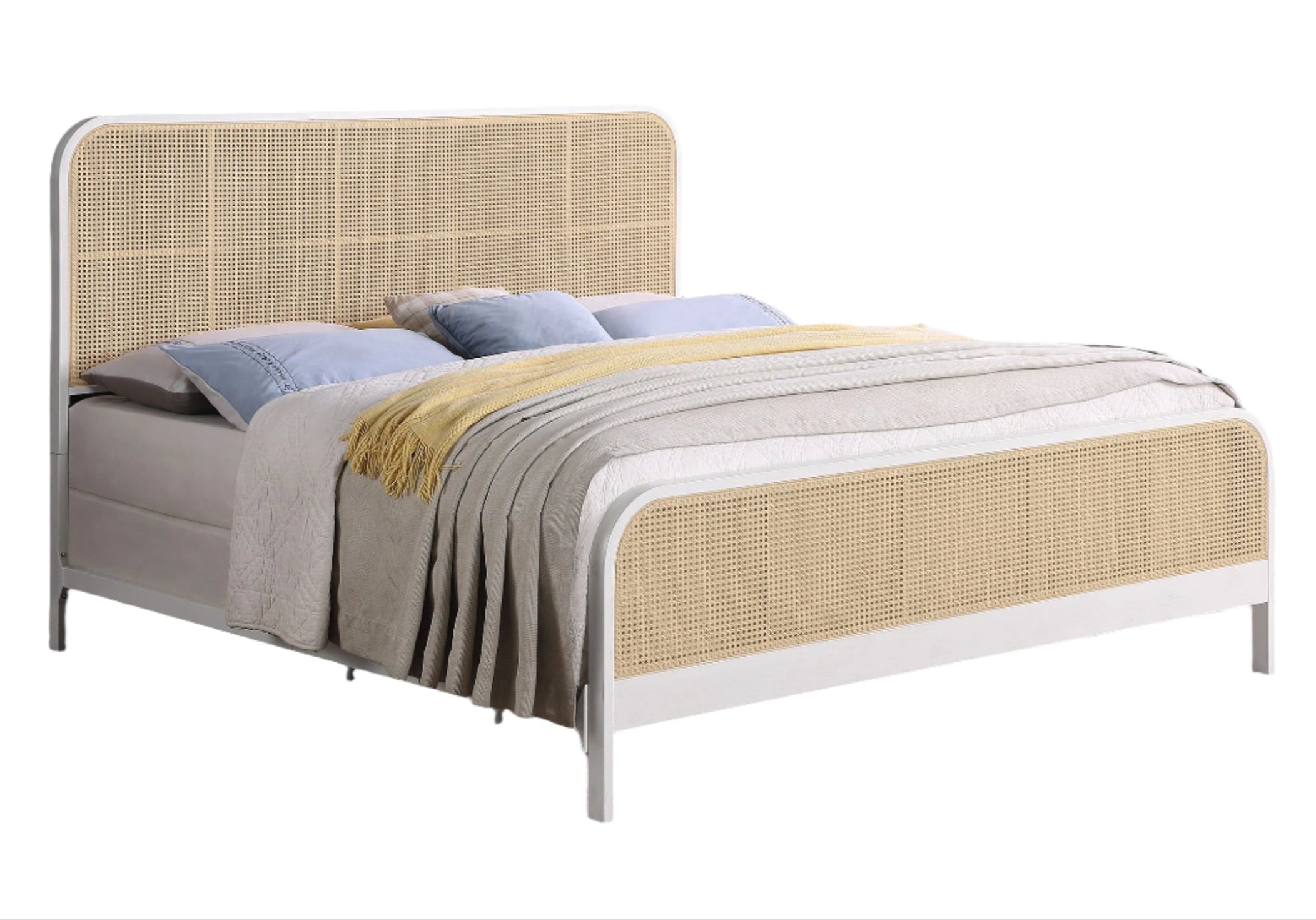 Lanewood Open Cane Webbing Metal Bed Black