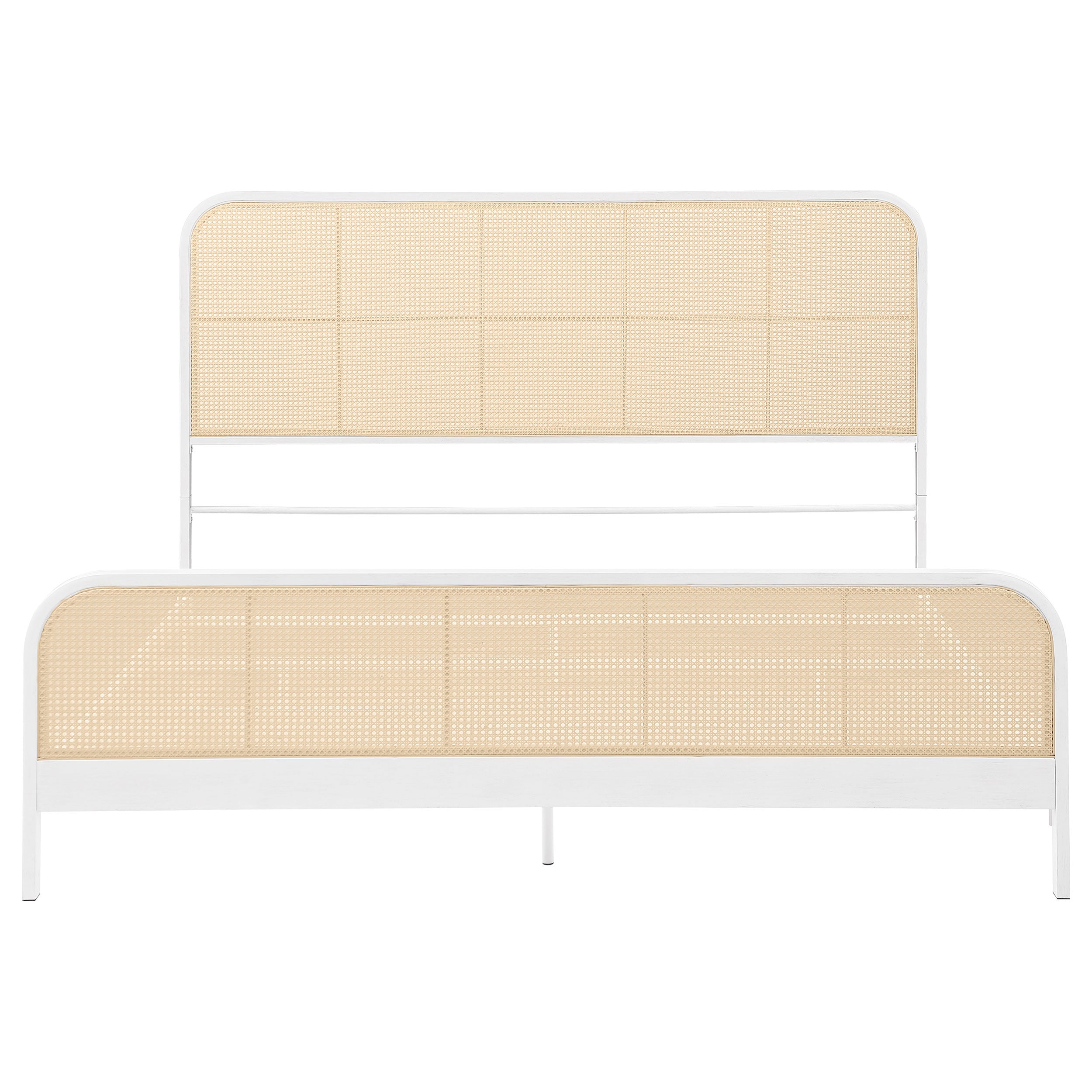 Lanewood Open Cane Webbing Metal Bed Black