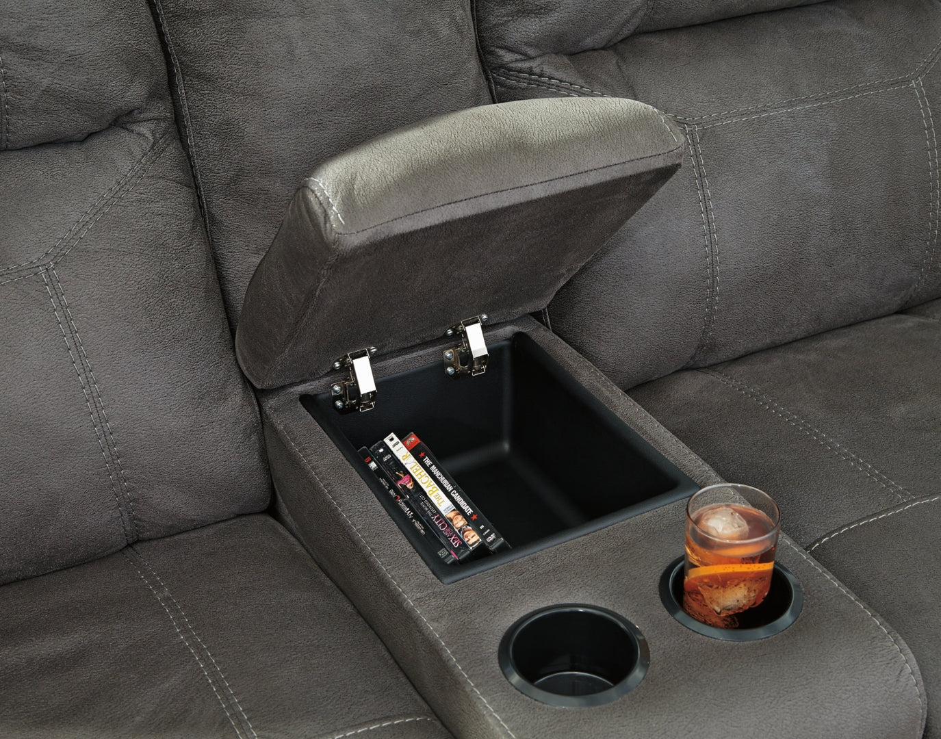 Austere Reclining Loveseat w/Console