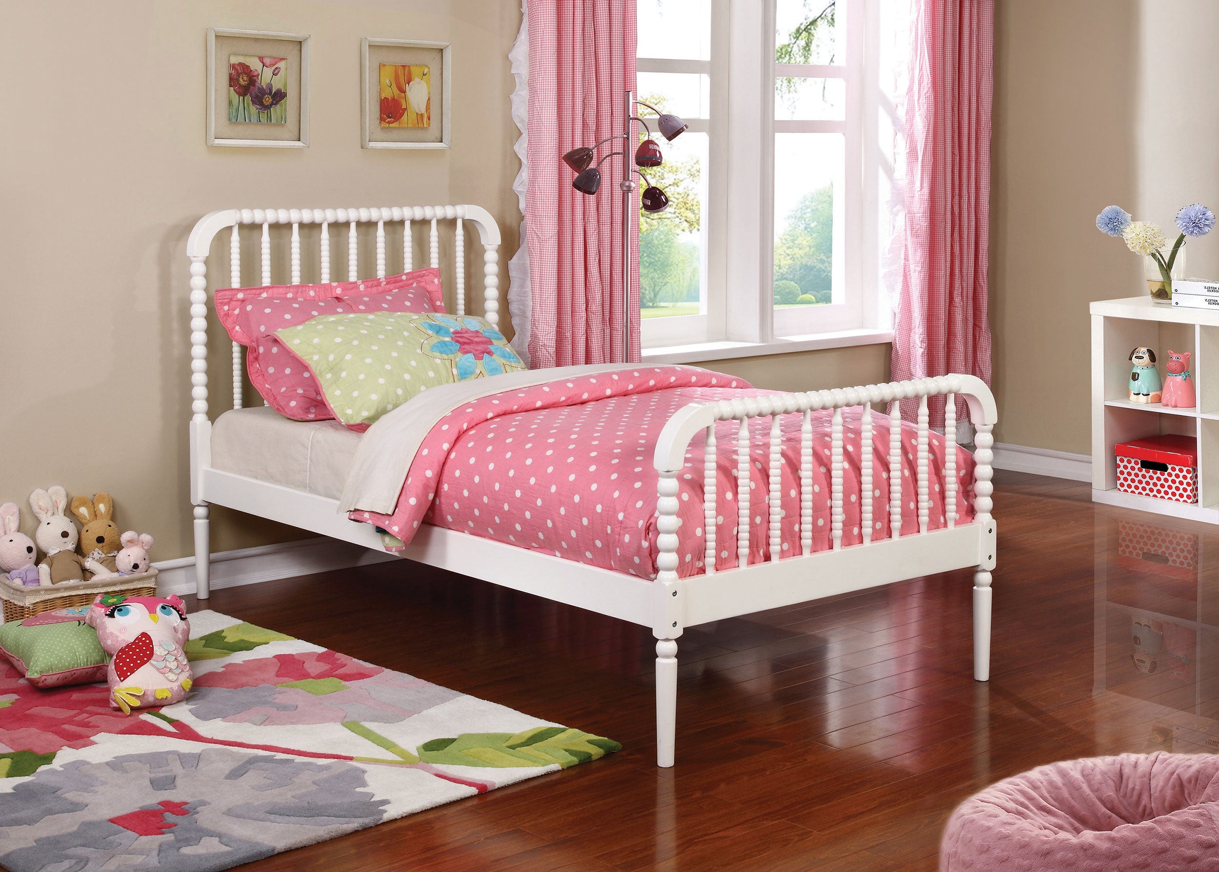 Jones Wood Open Frame Bed White