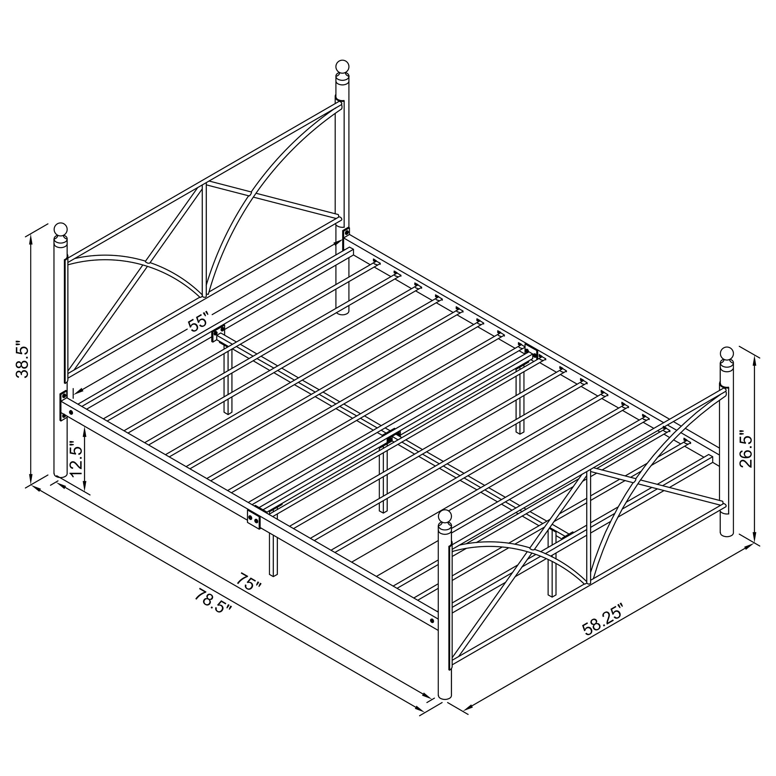 Hart Metal Open Frame Bed Matte Black