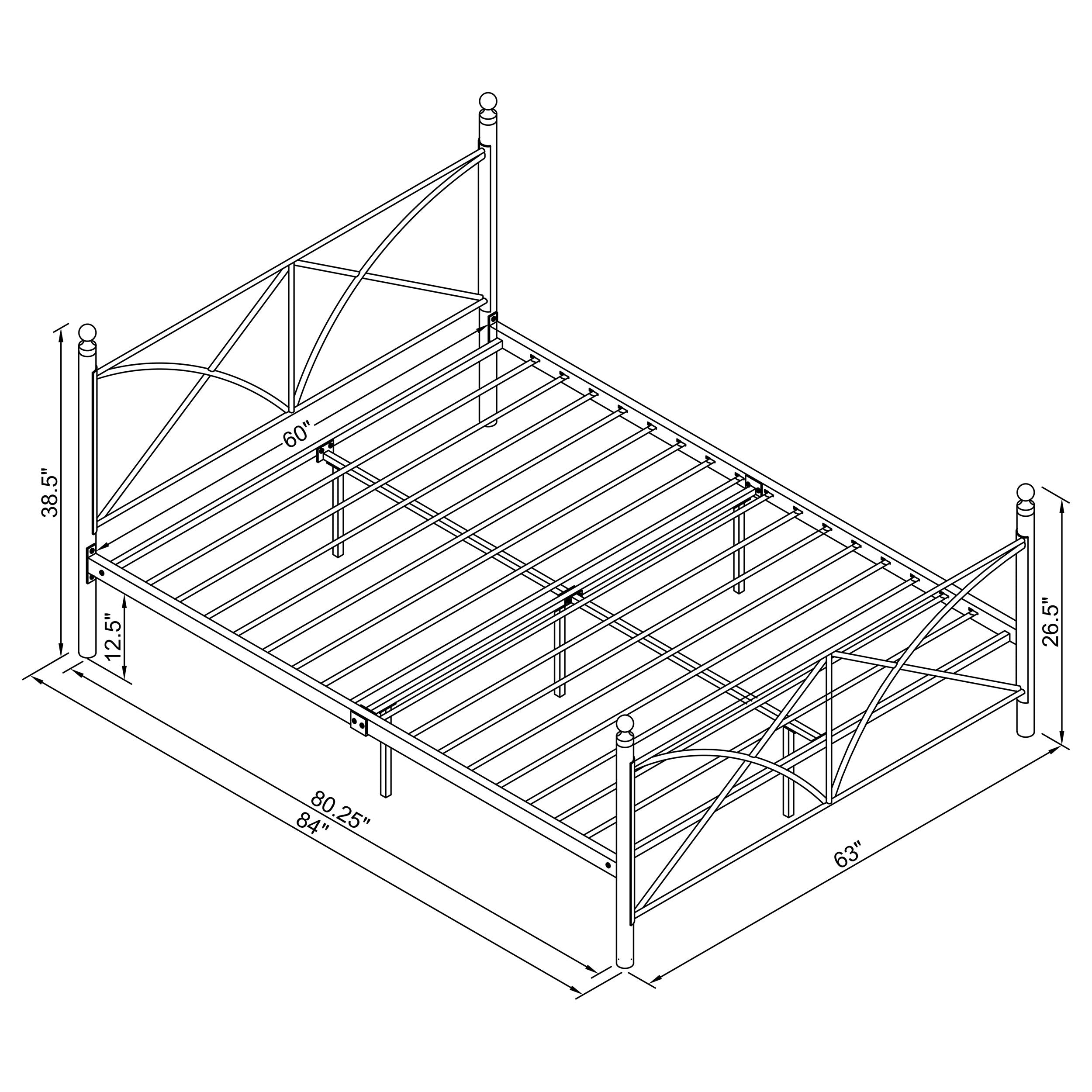 Hart Metal Open Frame Bed Matte Black