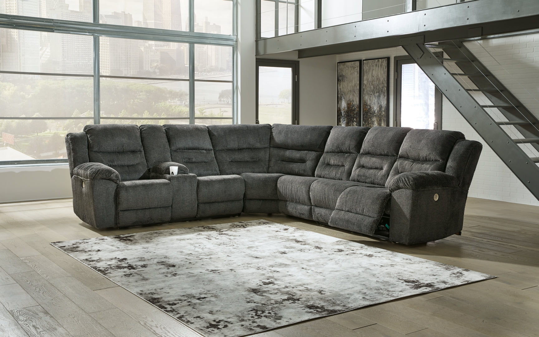 Nettington 4-Piece Fabric Power Reclining Sectional