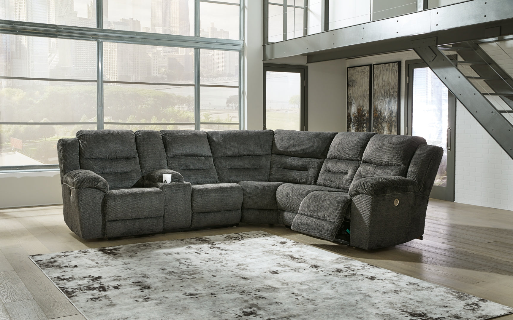 Nettington 4-Piece Fabric Power Reclining Sectional