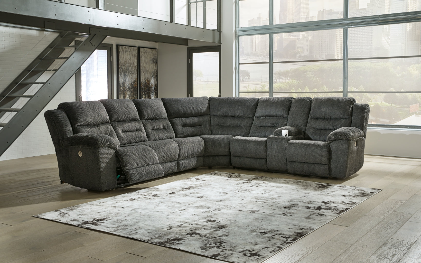 Nettington 4-Piece Fabric Power Reclining Sectional