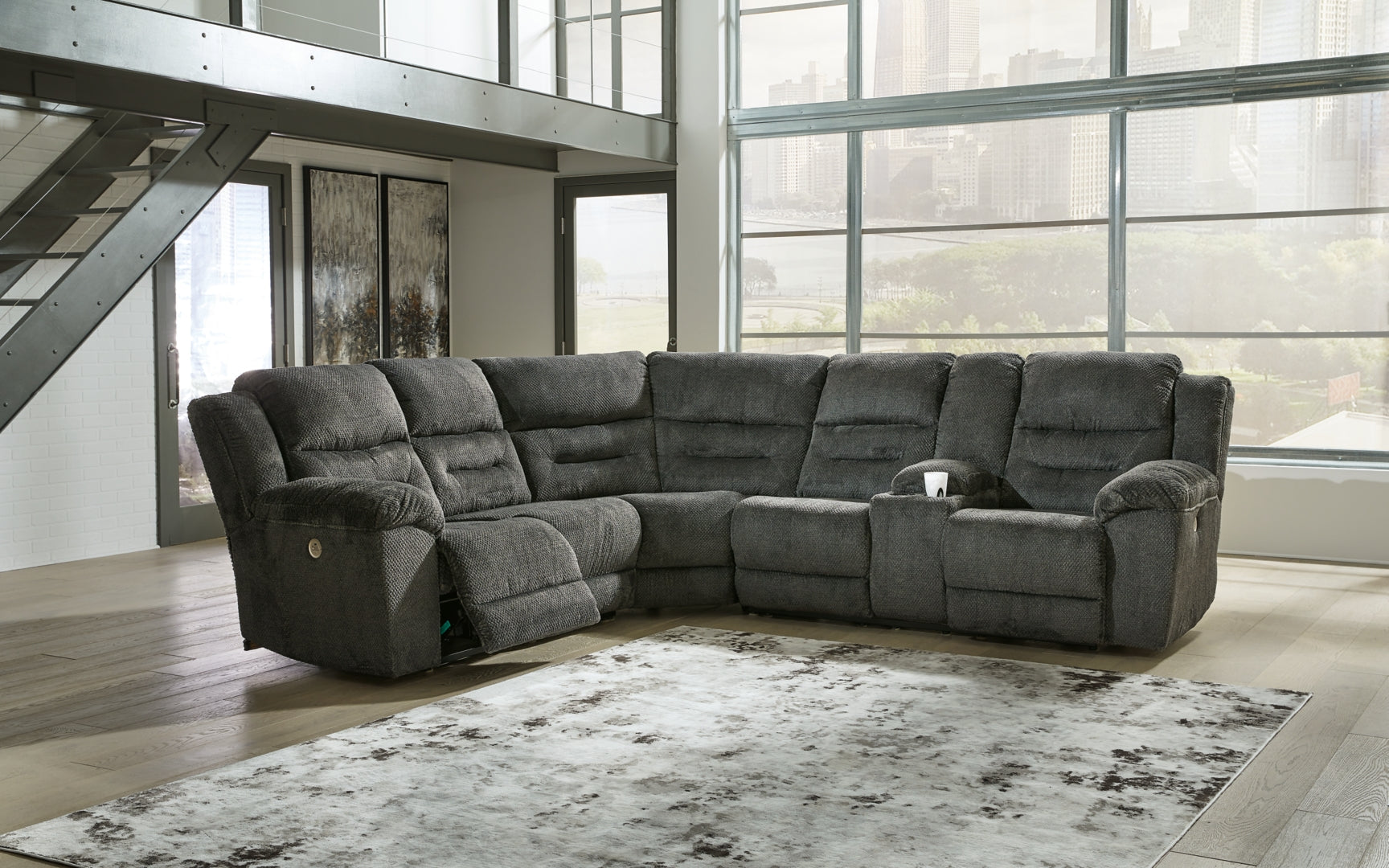 Nettington 4-Piece Fabric Power Reclining Sectional