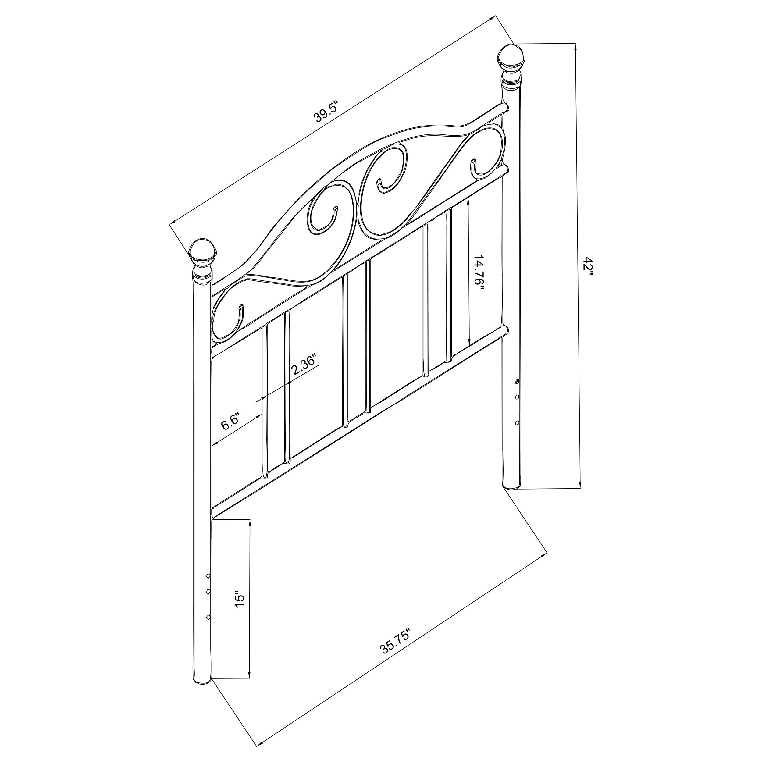 Ellis Metal Open Frame Headboard Dark Bronze