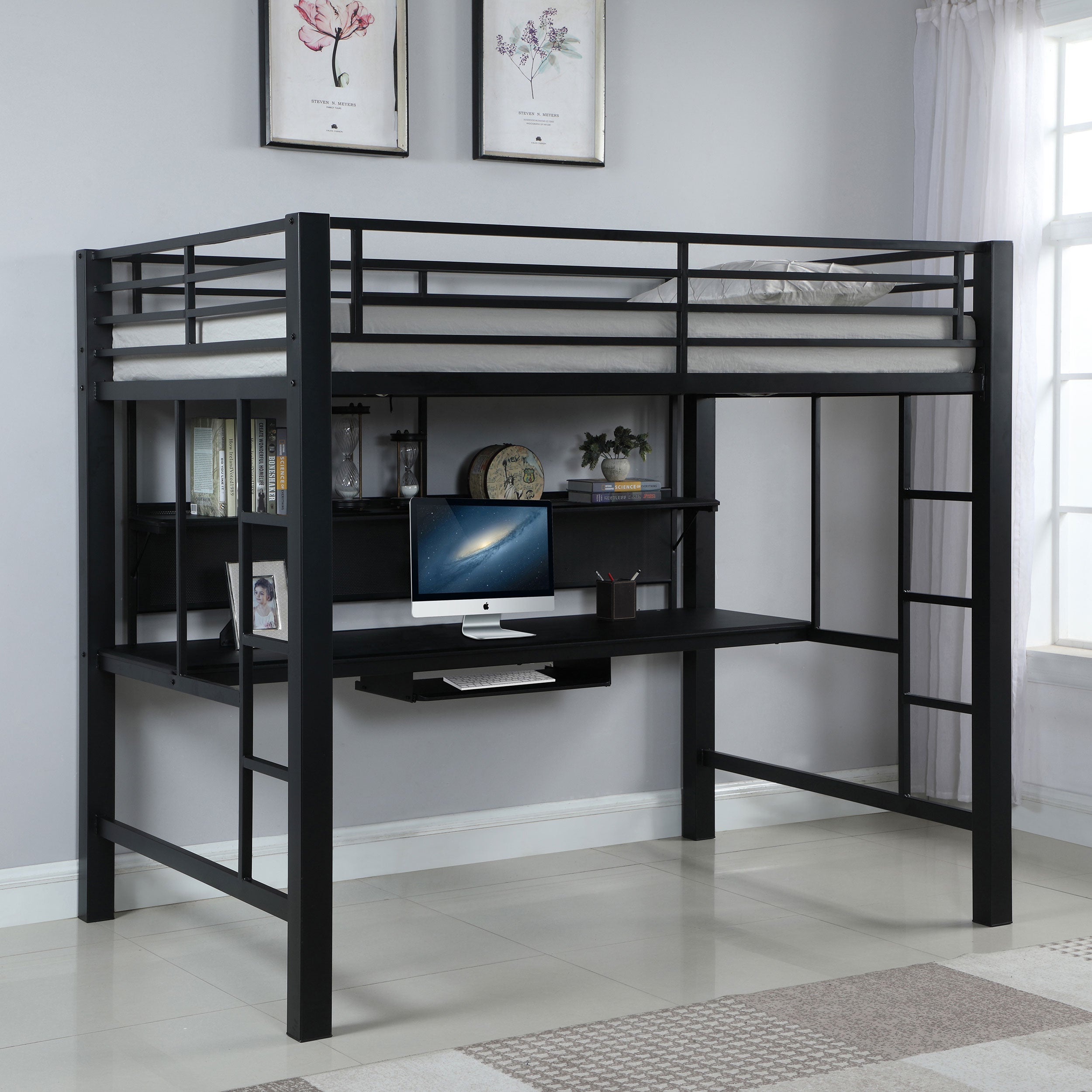 Avalon Workstation Loft Bed Black