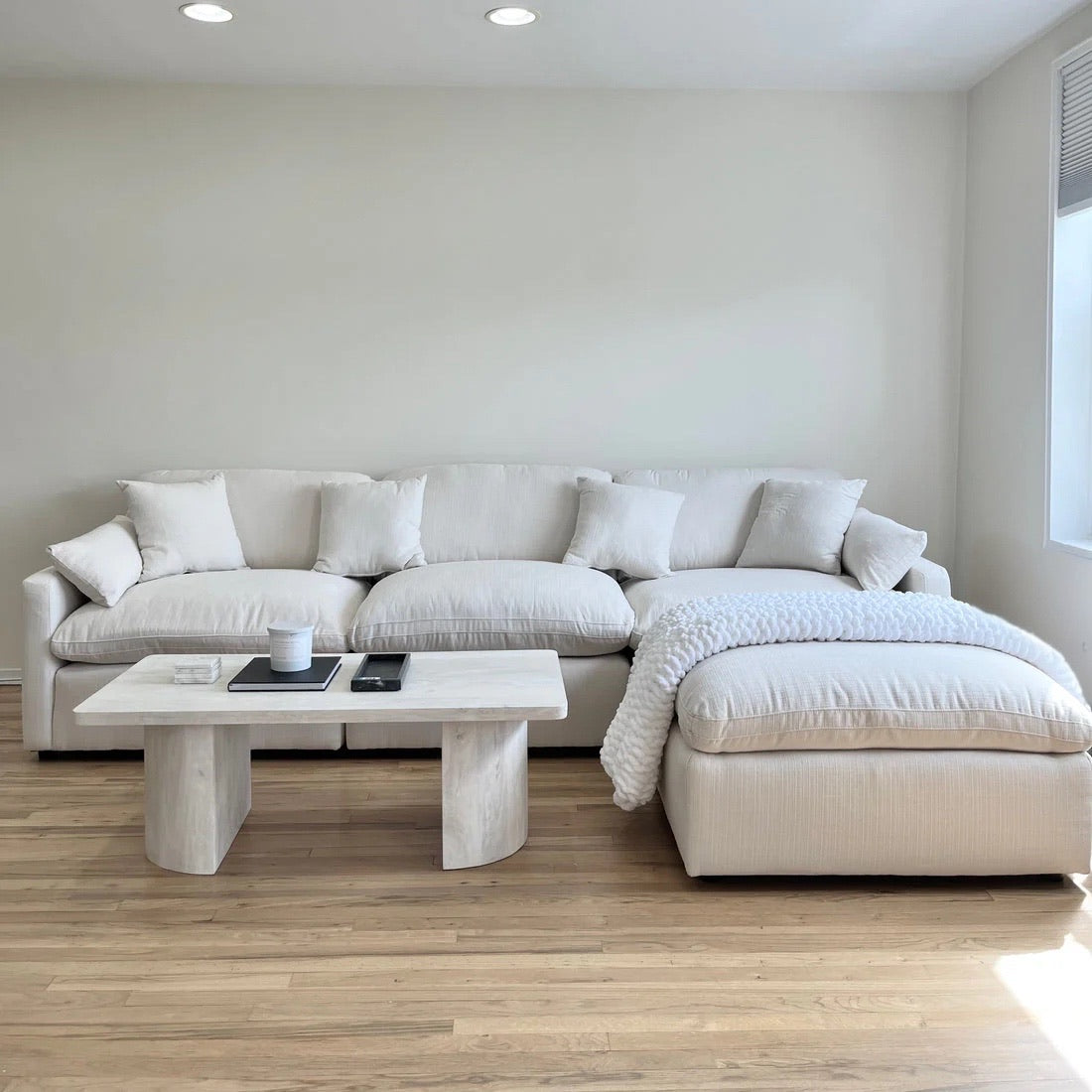 Velari Slope Arm Collection - Ivory/Charcoal