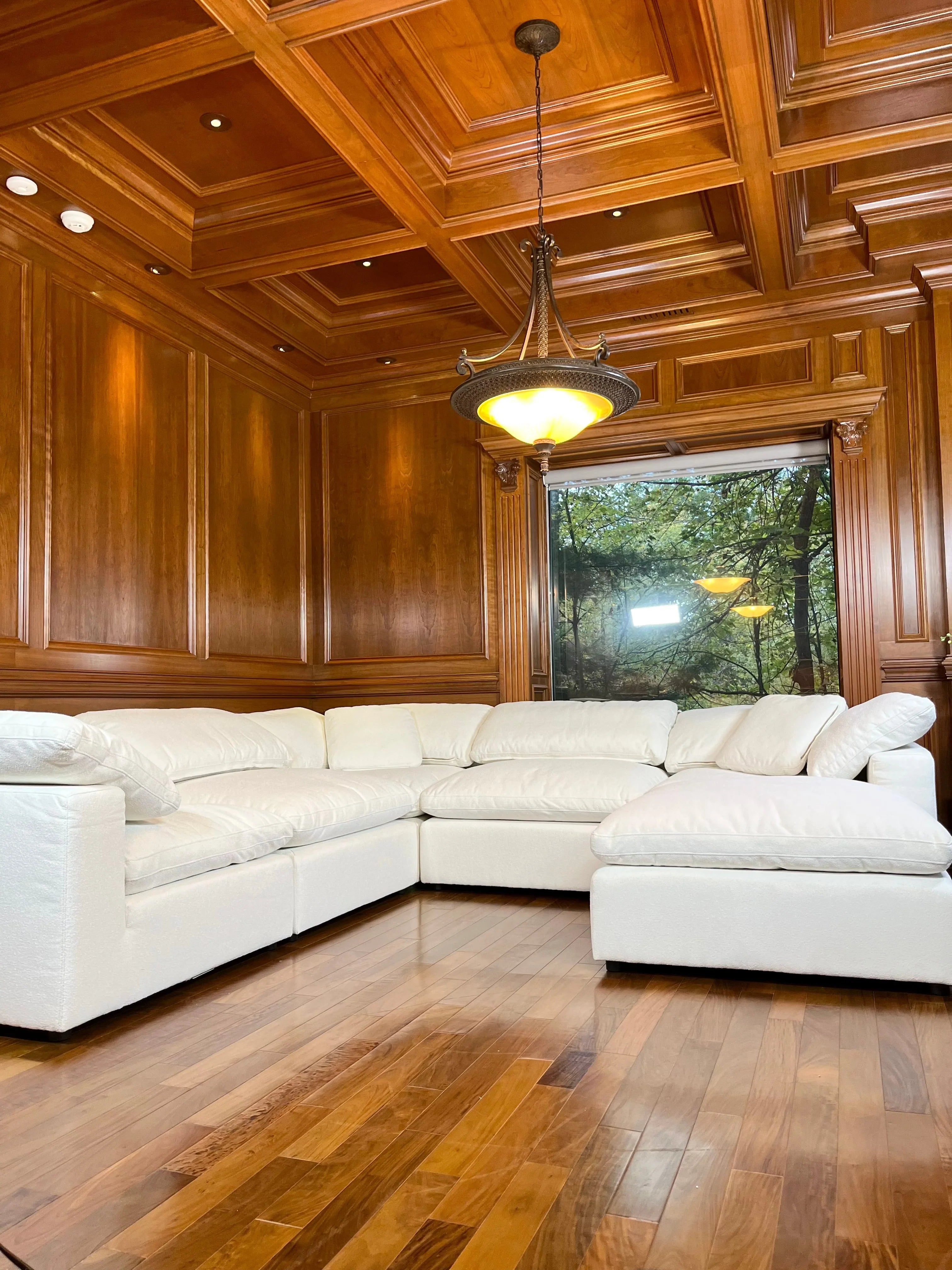 Luxe Dream Performance Bouclé Square Arm Cloud - Ivory/Slate Grey