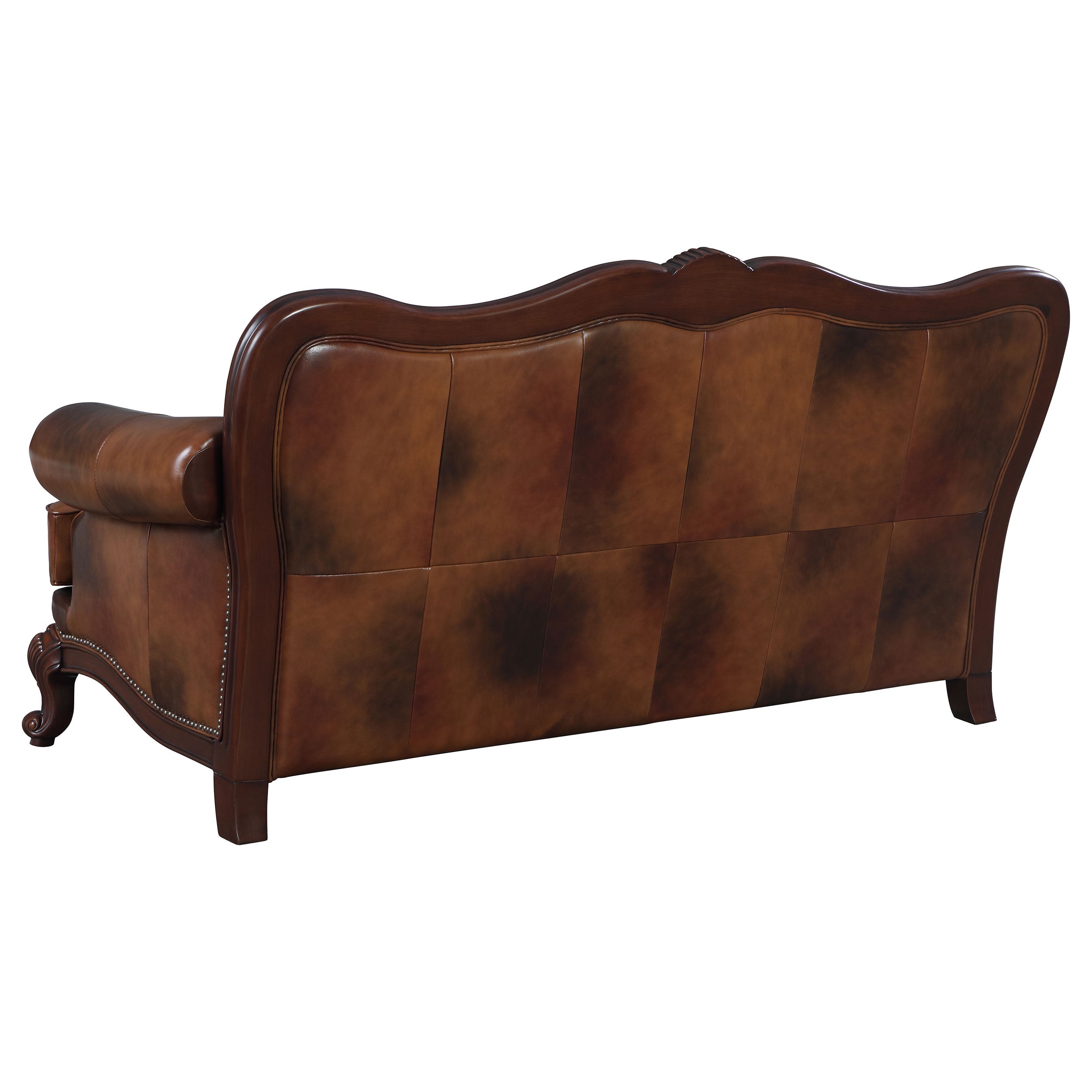 Victoria Leather Upholstered Sofa Set Brown