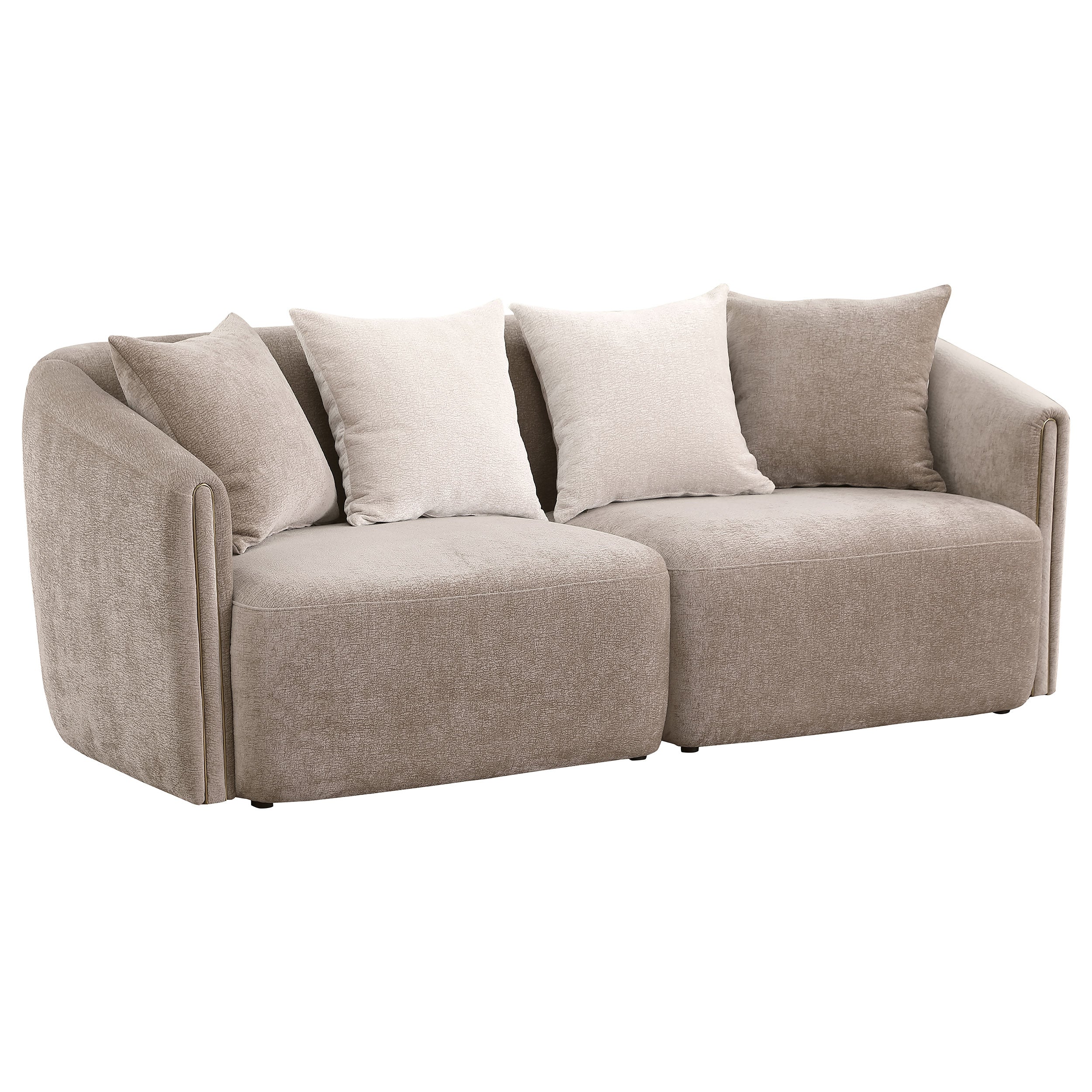 Townsend Chenille Upholstered Sofa Set Latte