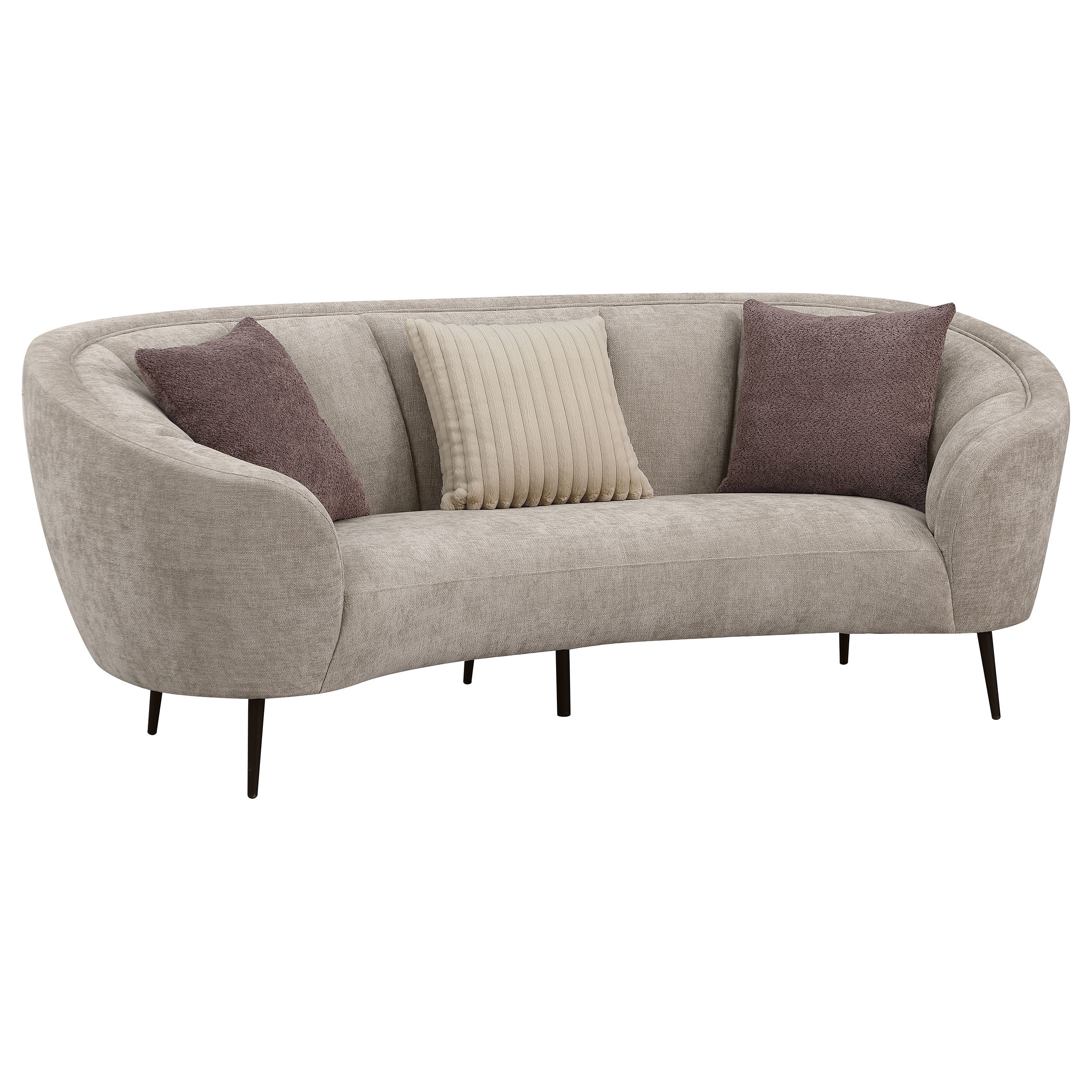 Ellorie Upholstered Curved Sofa Set Beige