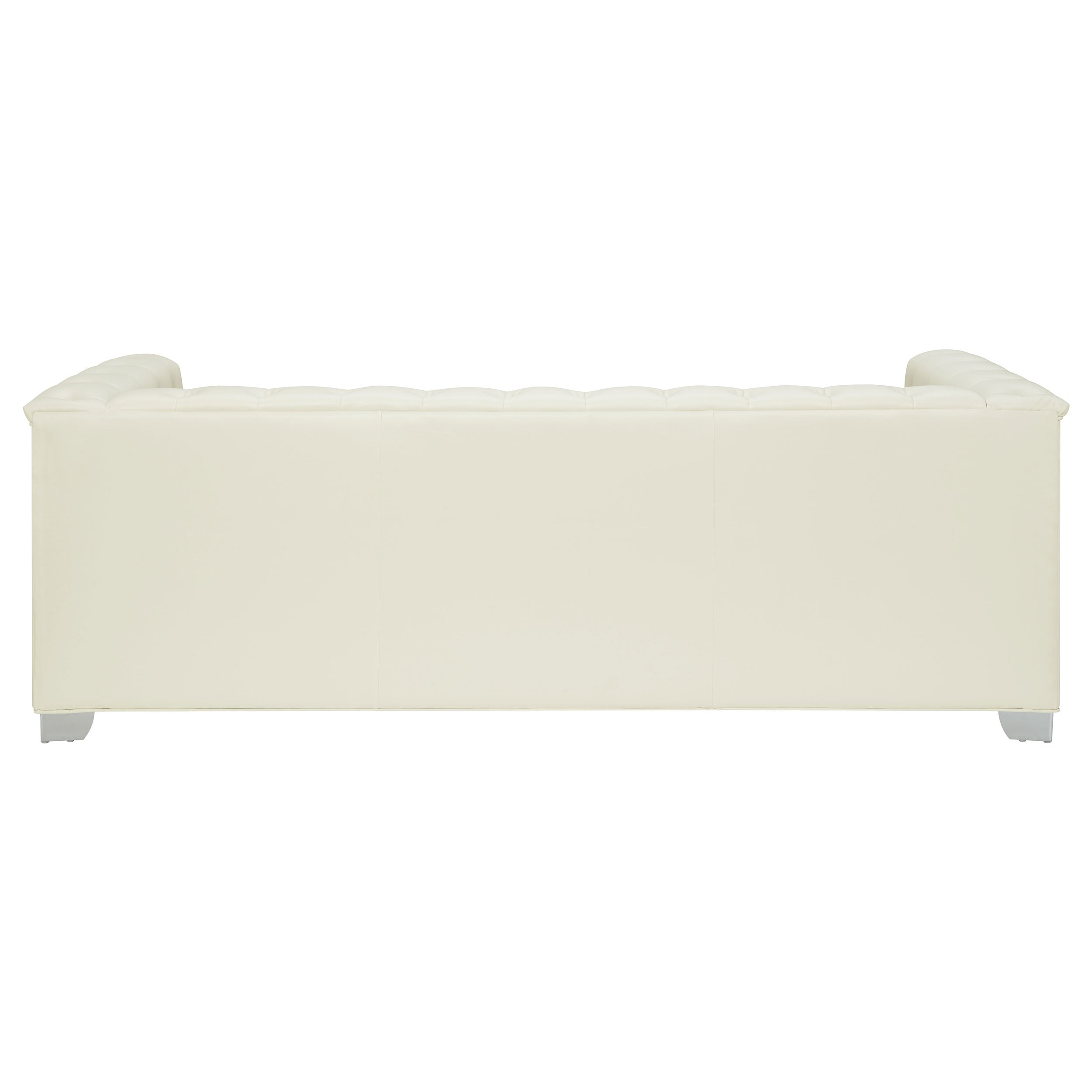 Chaviano  Upholstered Track Arm Sofa Set Pearl White