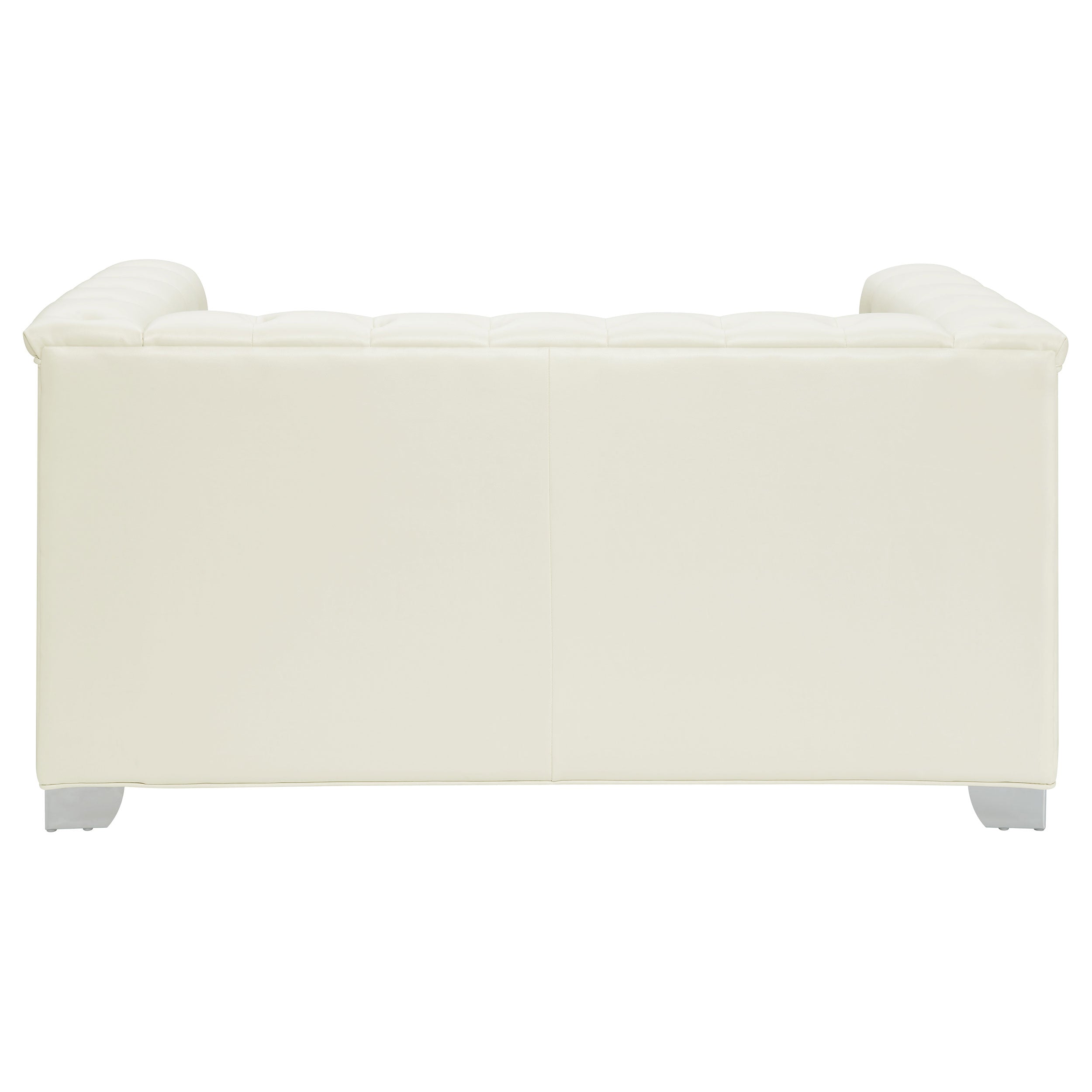Chaviano  Upholstered Track Arm Sofa Set Pearl White