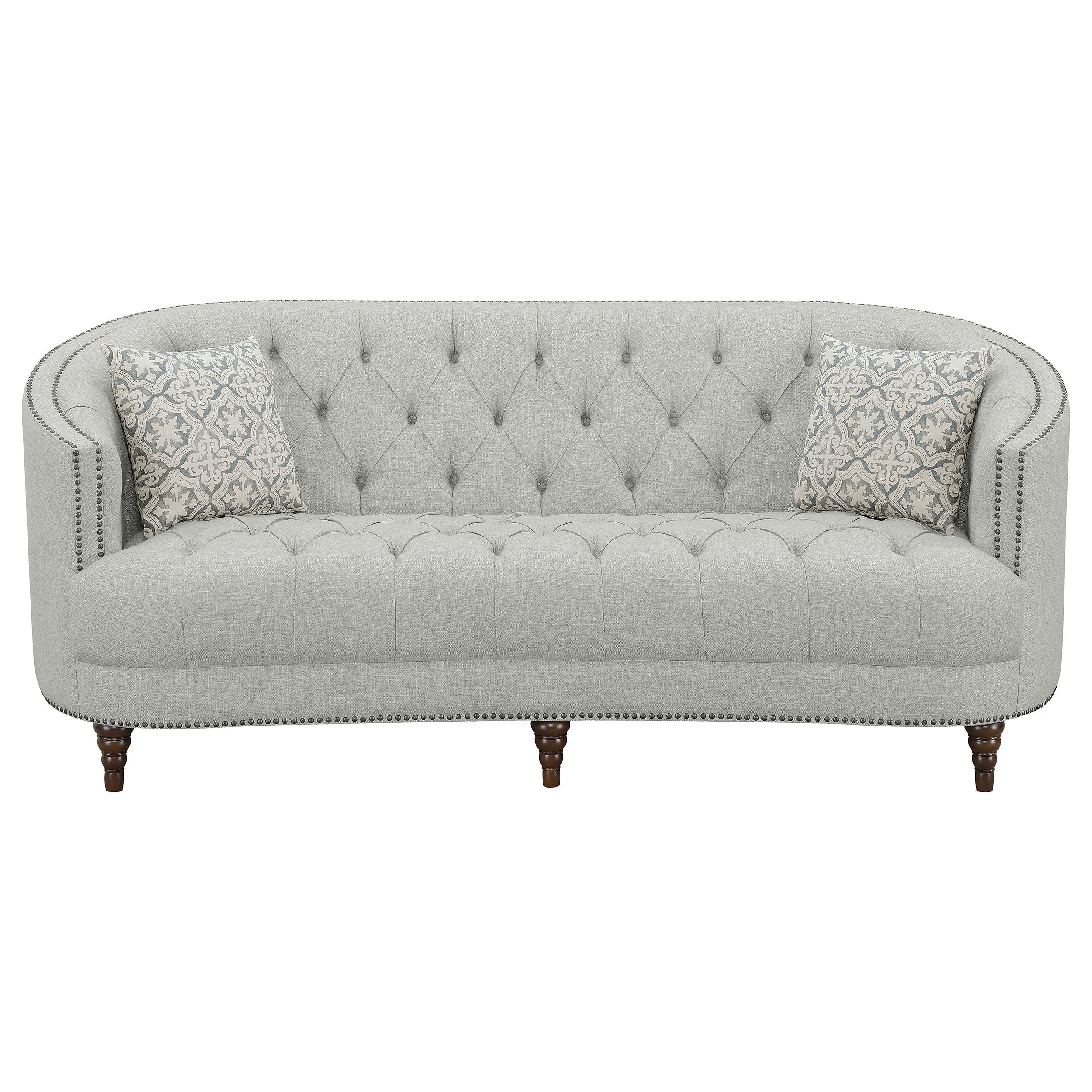 Avonlea Upholstered Sloped Arm Sofa Set Grey Fabric