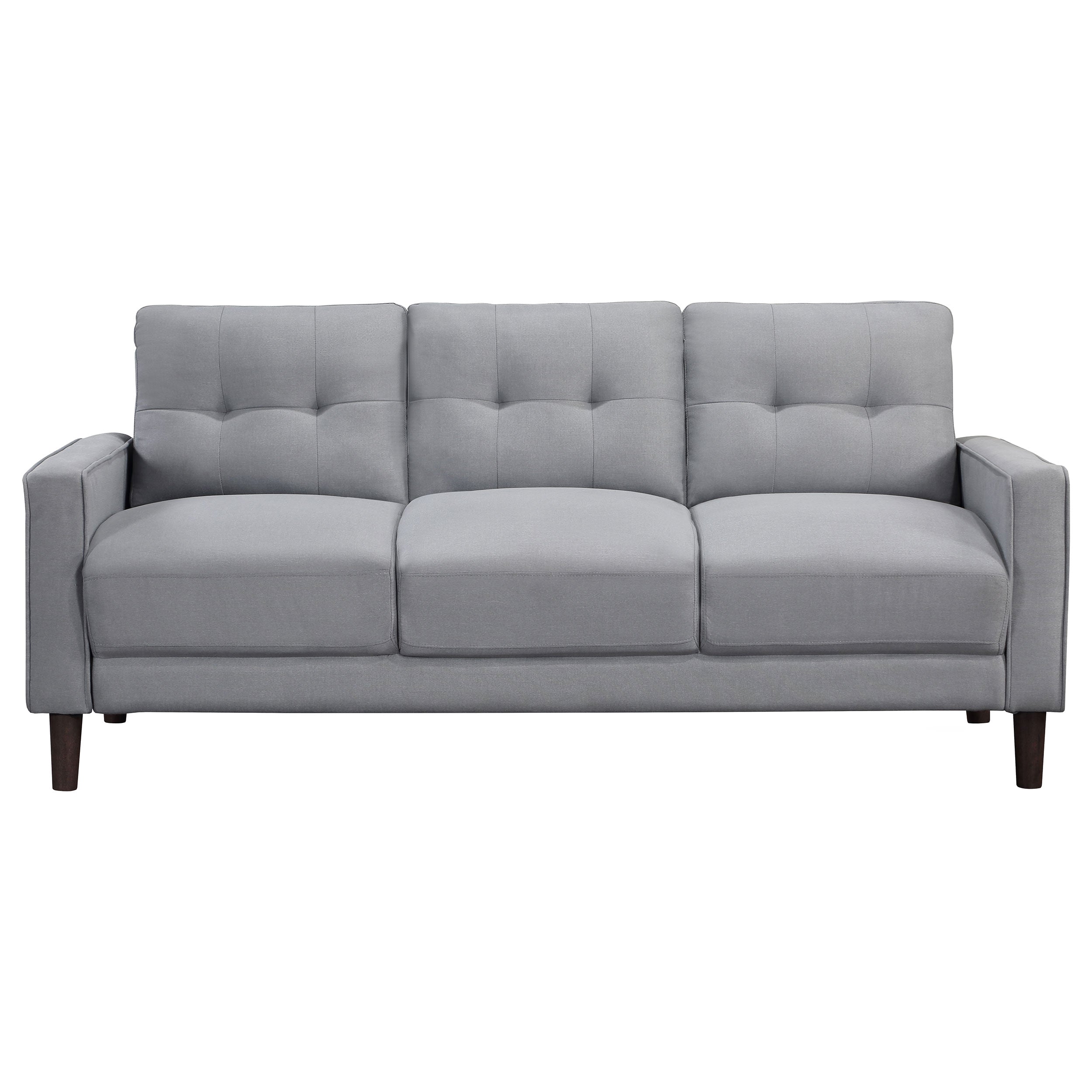 Bowen Upholstered Track Arm Tufted Sofa Set Beige