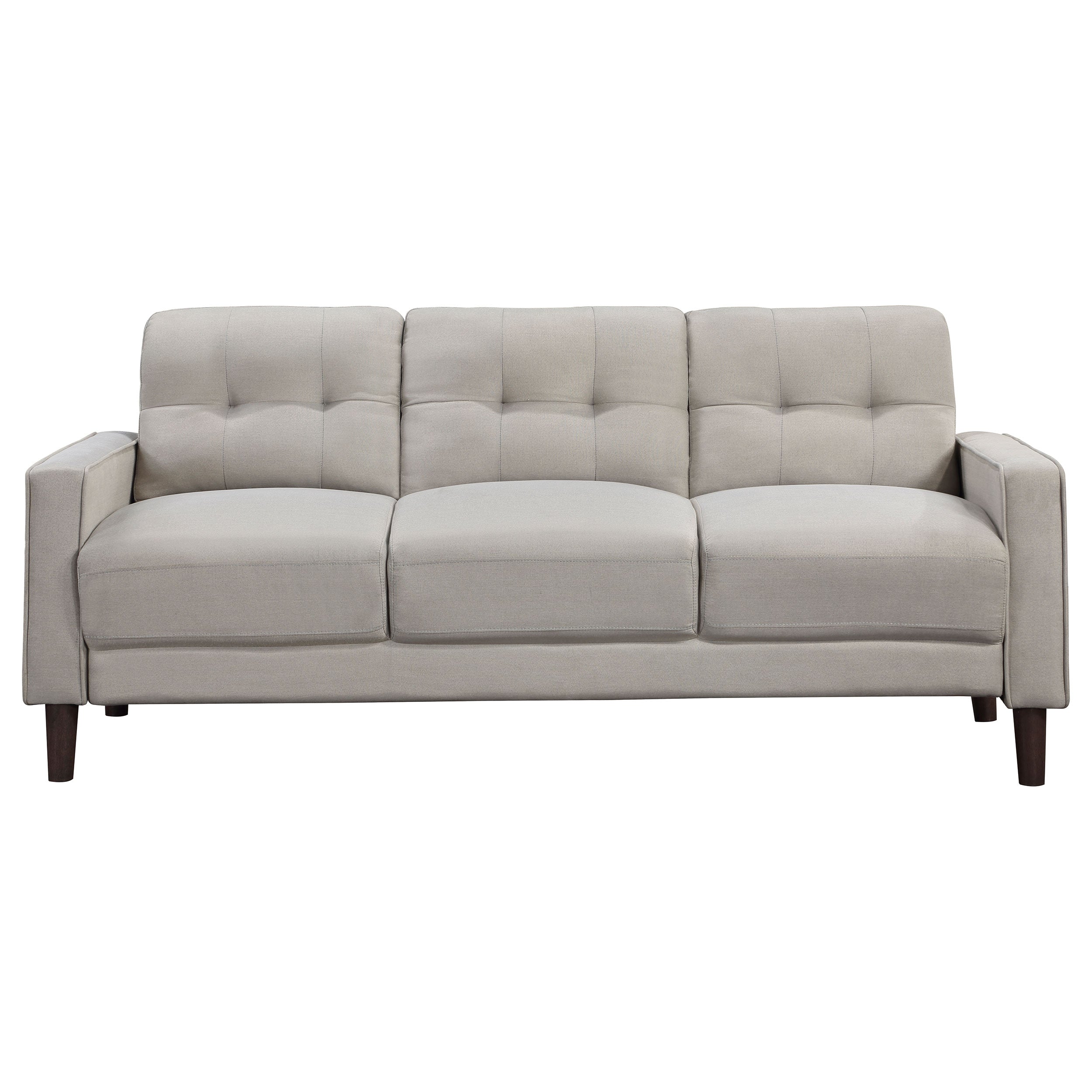 Bowen Upholstered Track Arm Tufted Sofa Set Beige