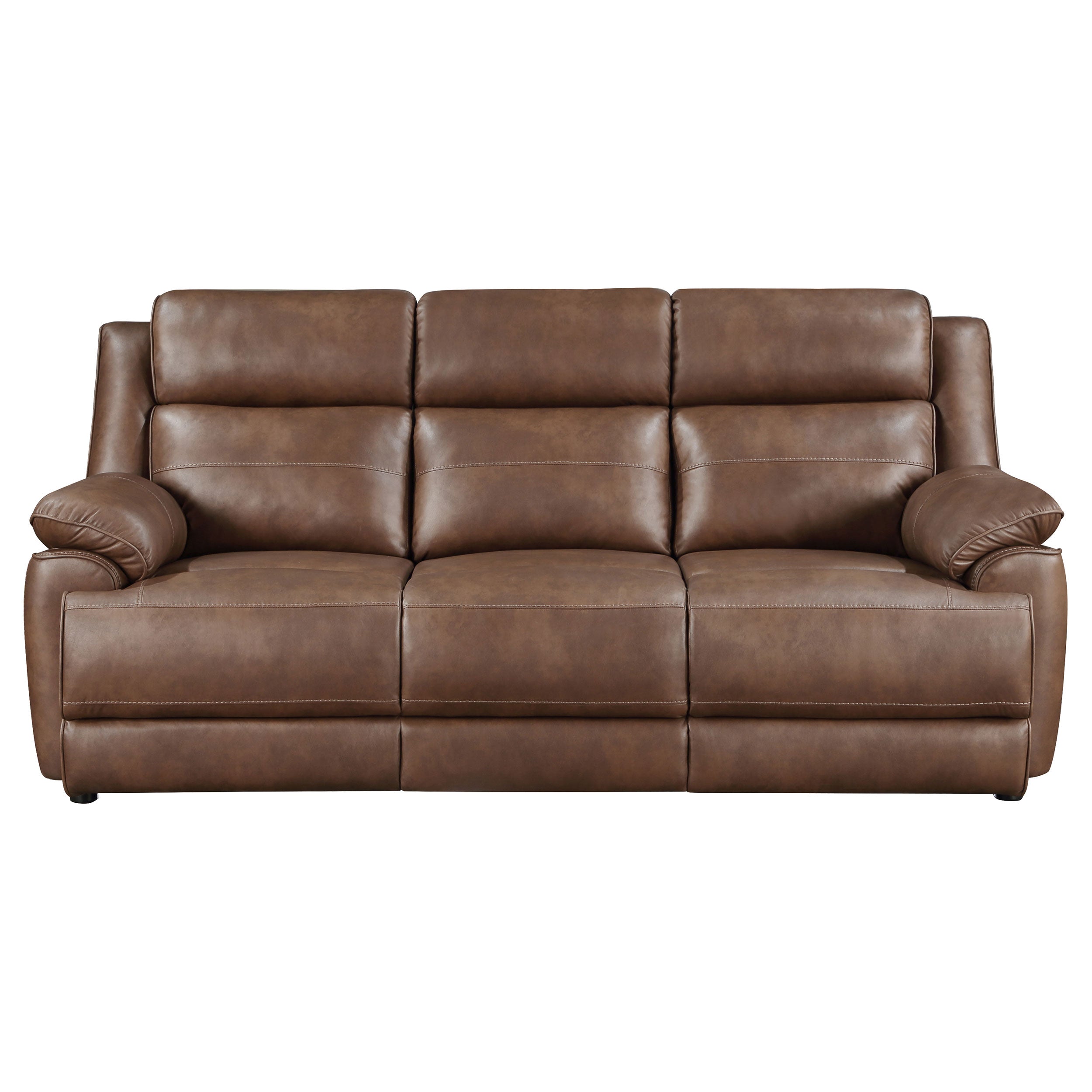 Ellington Upholstered Padded Arm Sofa Set Dark Brown