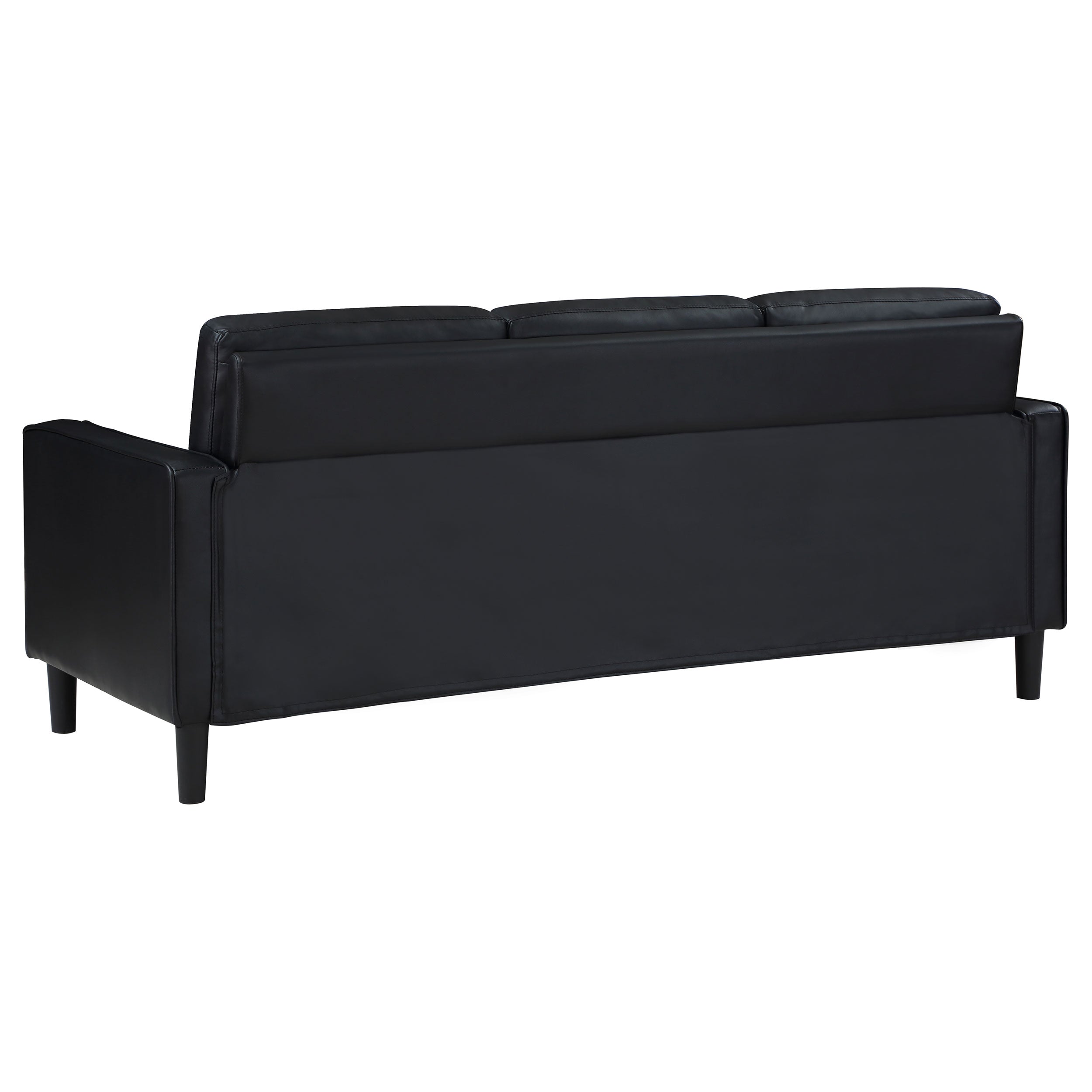 Ruth Upholstered Track Arm Sofa Set Black