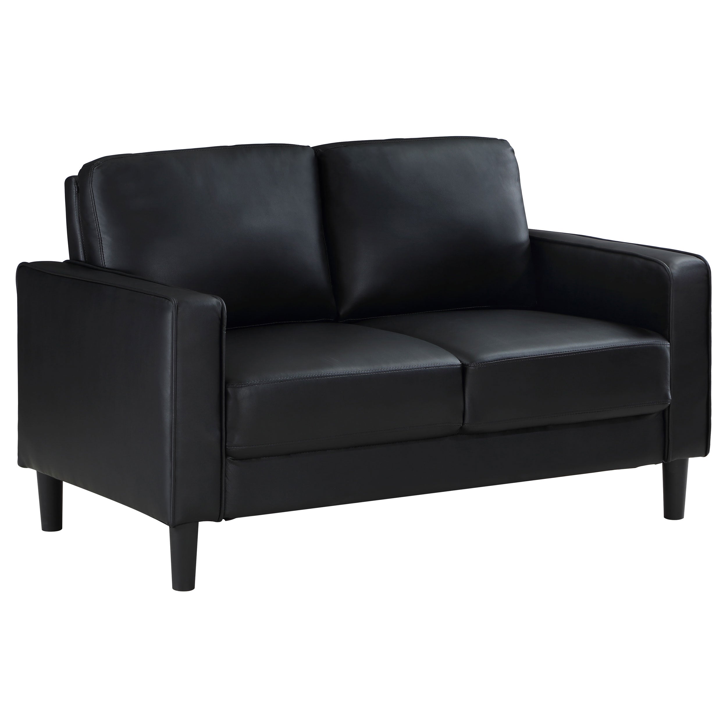Ruth Upholstered Track Arm Sofa Set Black