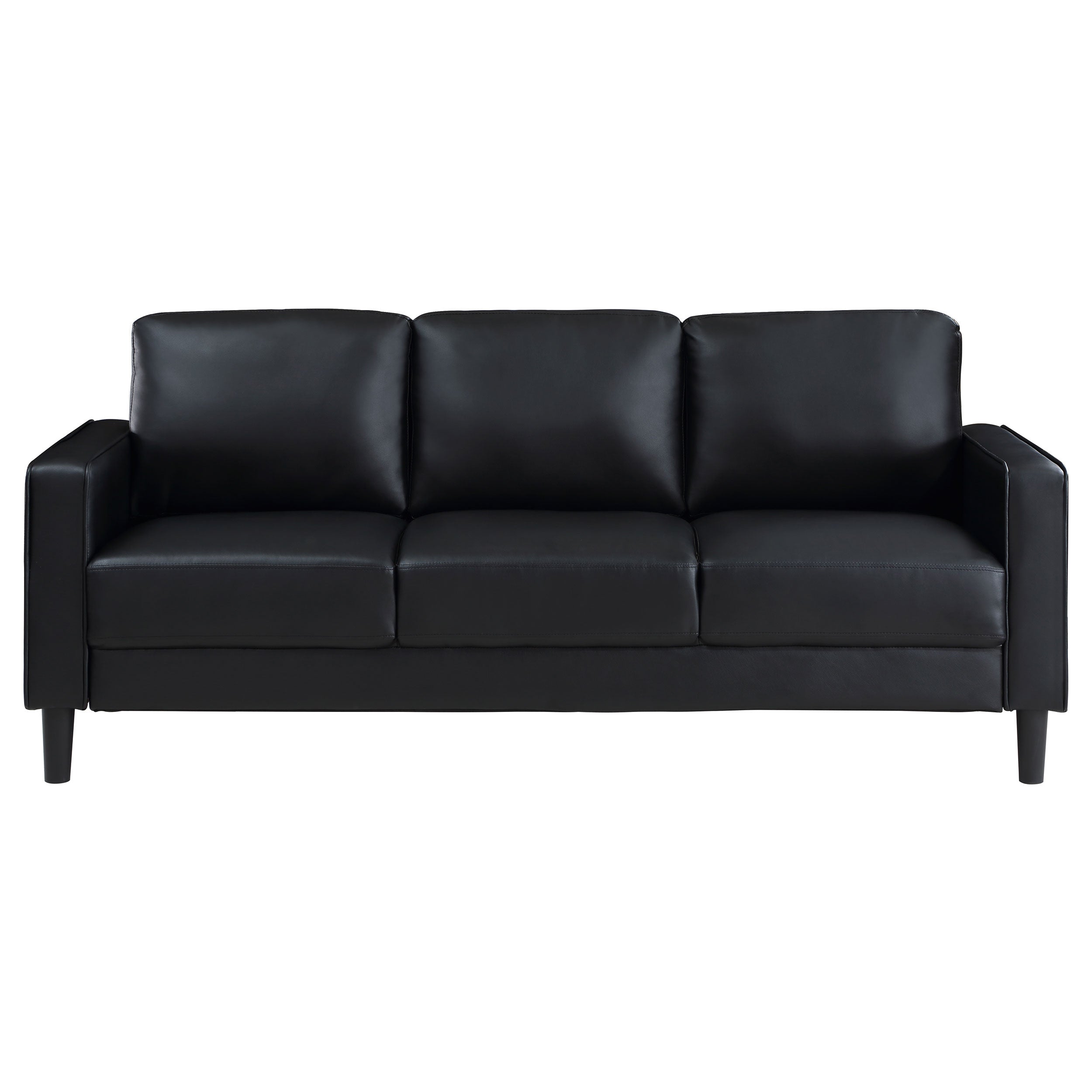 Ruth Upholstered Track Arm Sofa Set Black