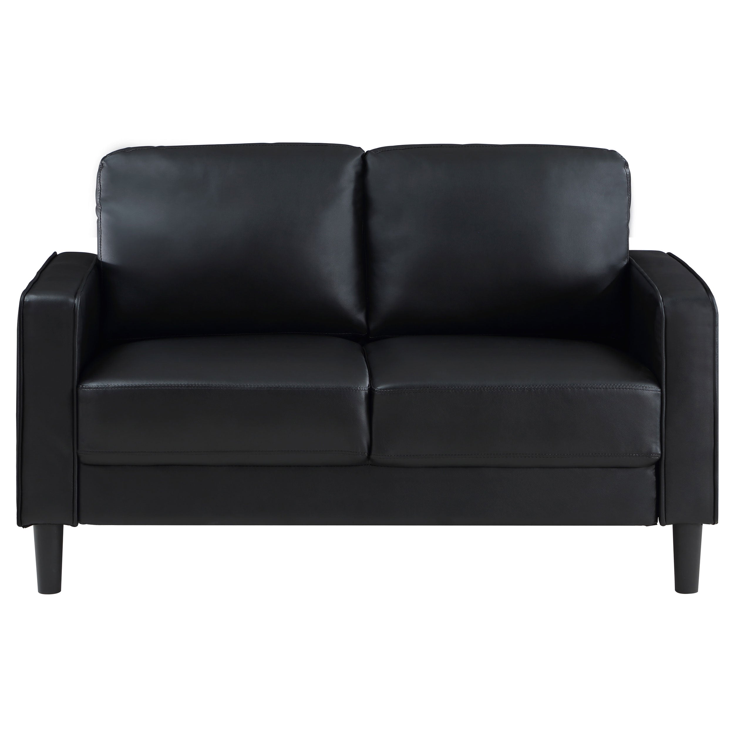 Ruth Upholstered Track Arm Sofa Set Black