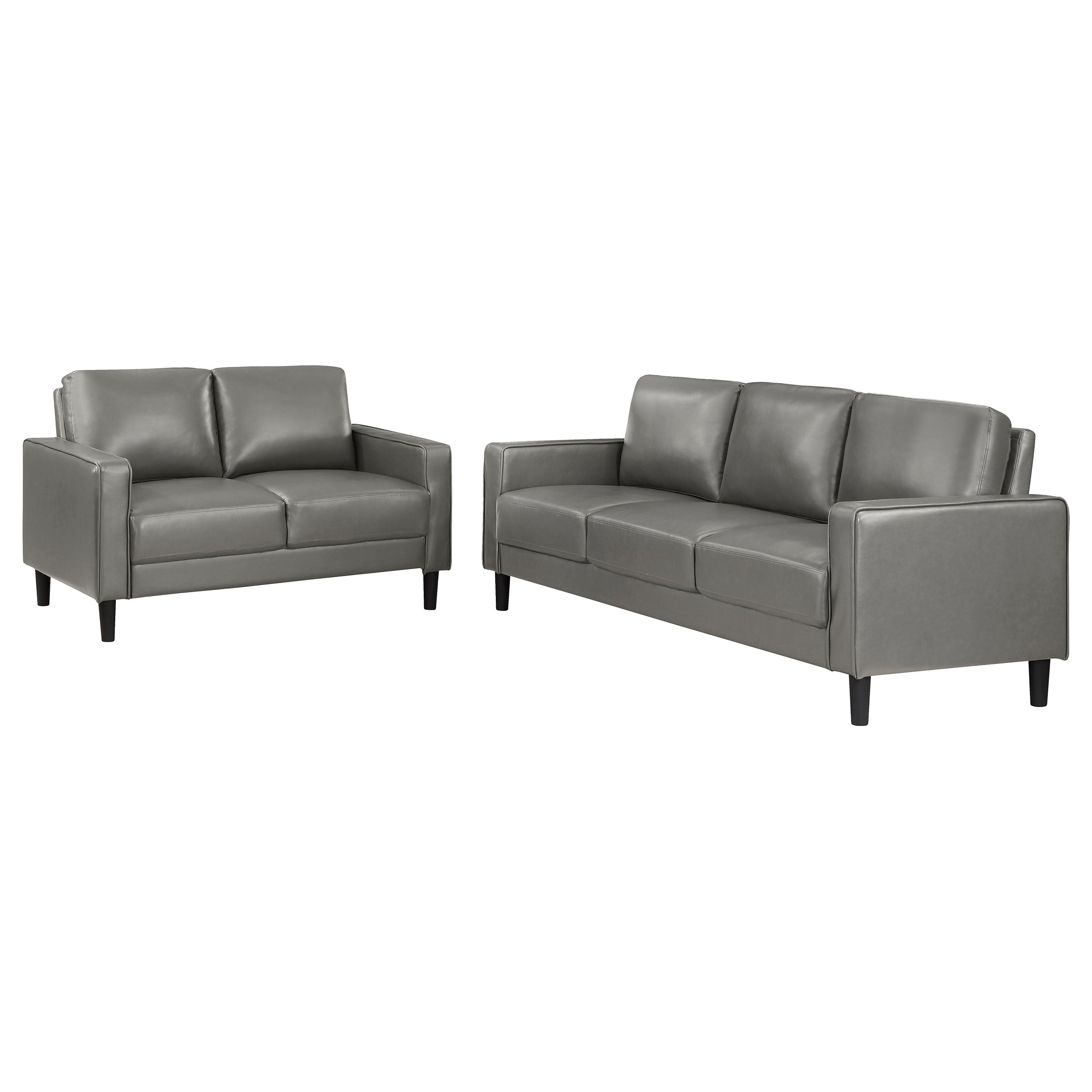 Ruth Upholstered Track Arm Sofa Set Black