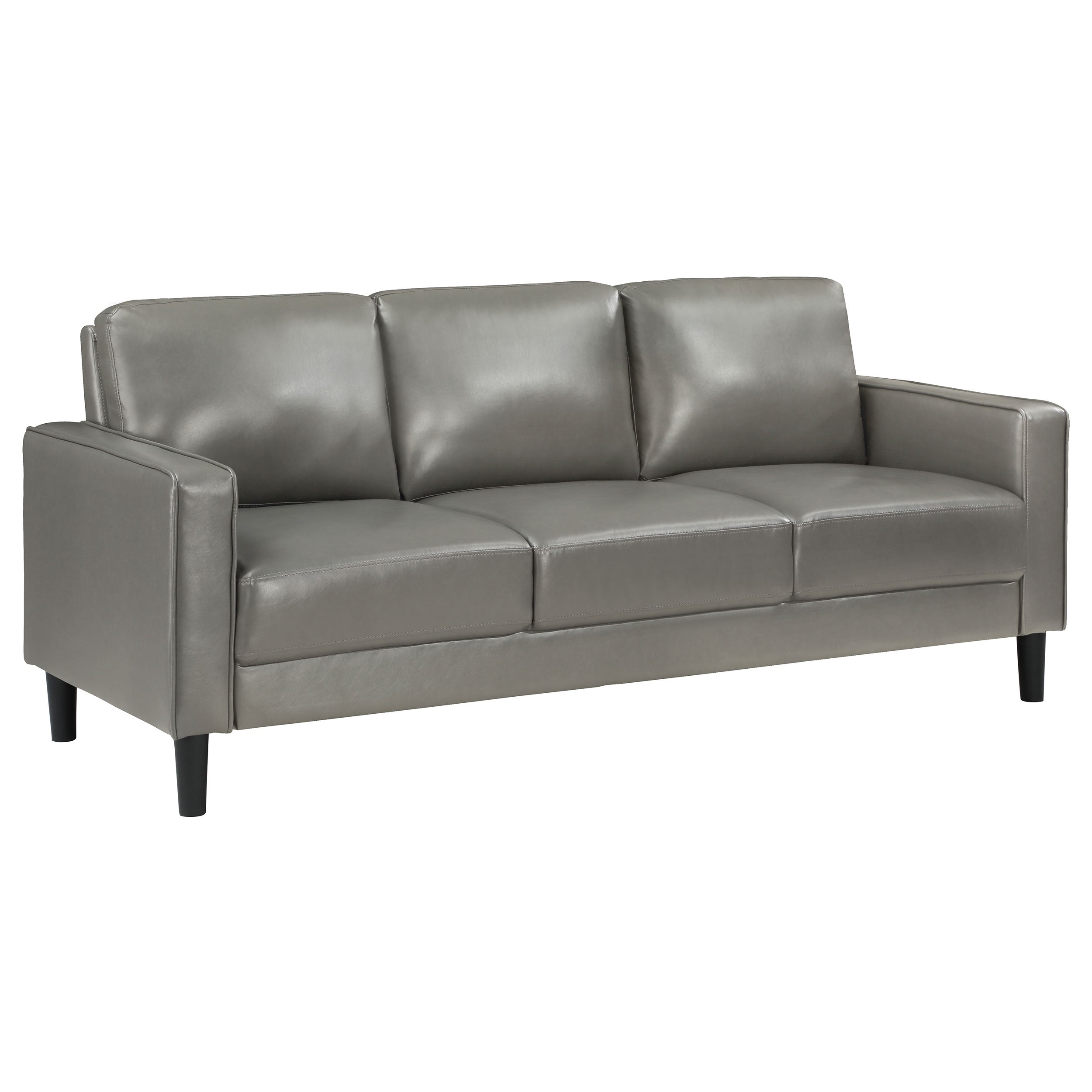 Ruth Upholstered Track Arm Sofa Set Black