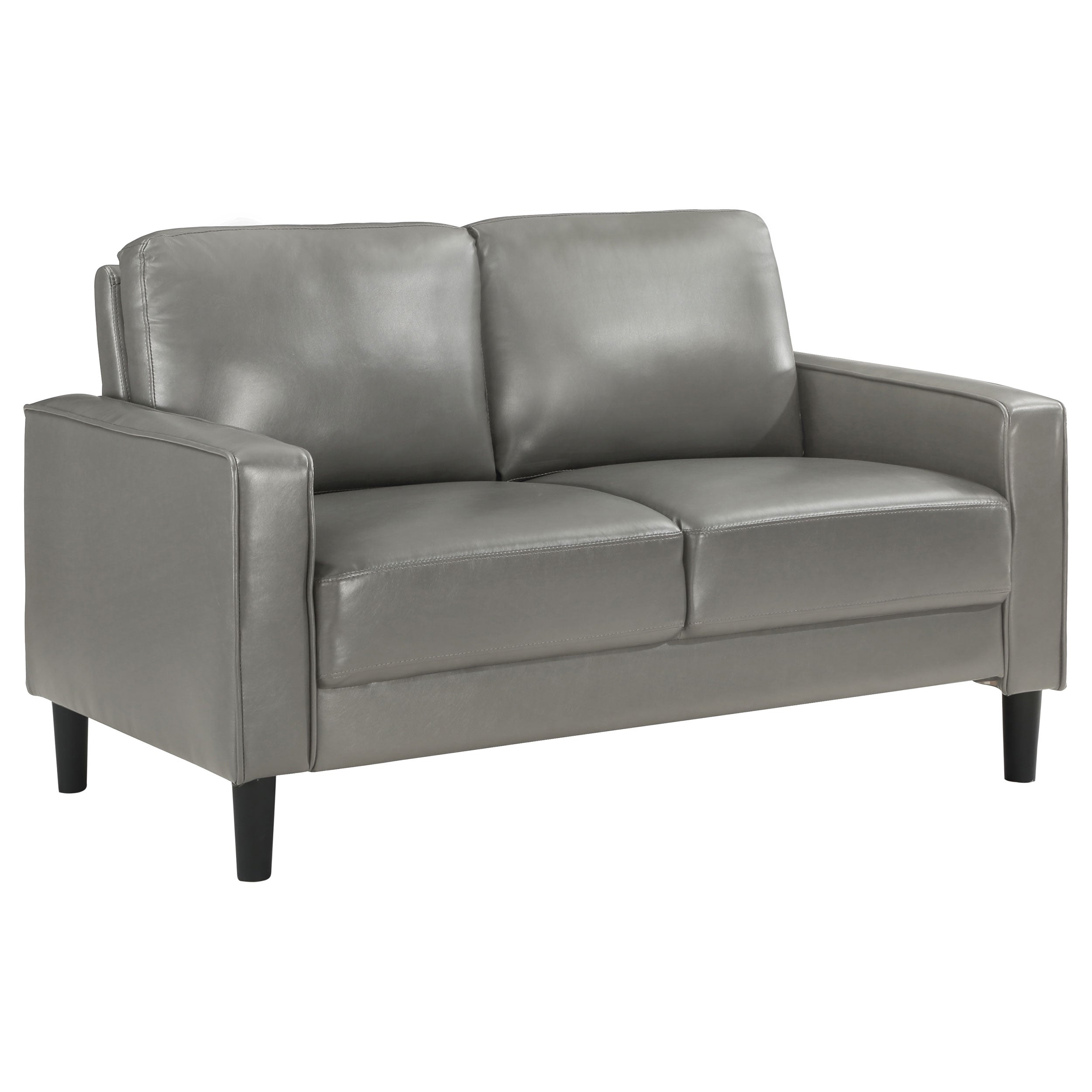 Ruth Upholstered Track Arm Sofa Set Black