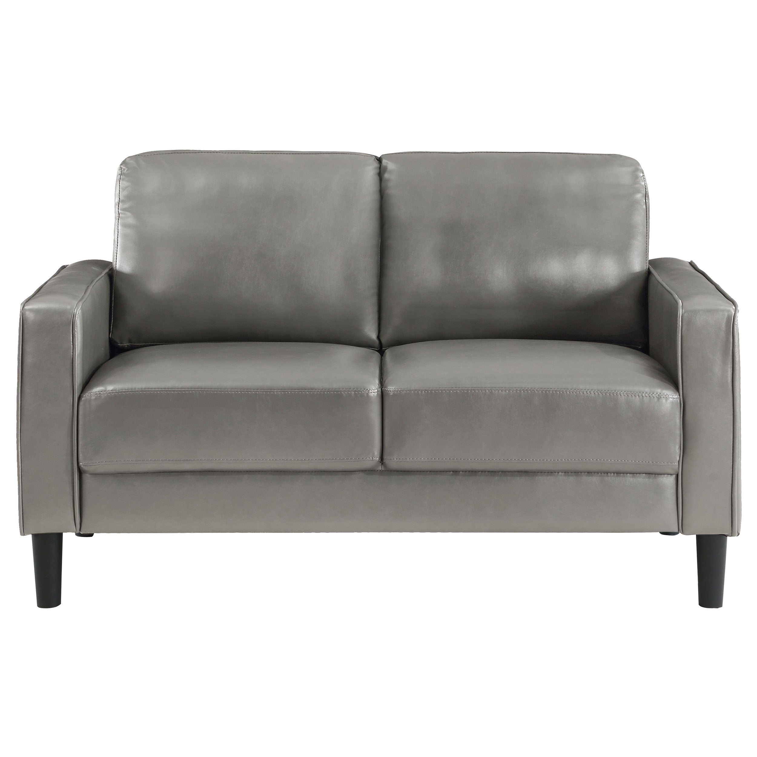 Ruth Upholstered Track Arm Loveseat Black